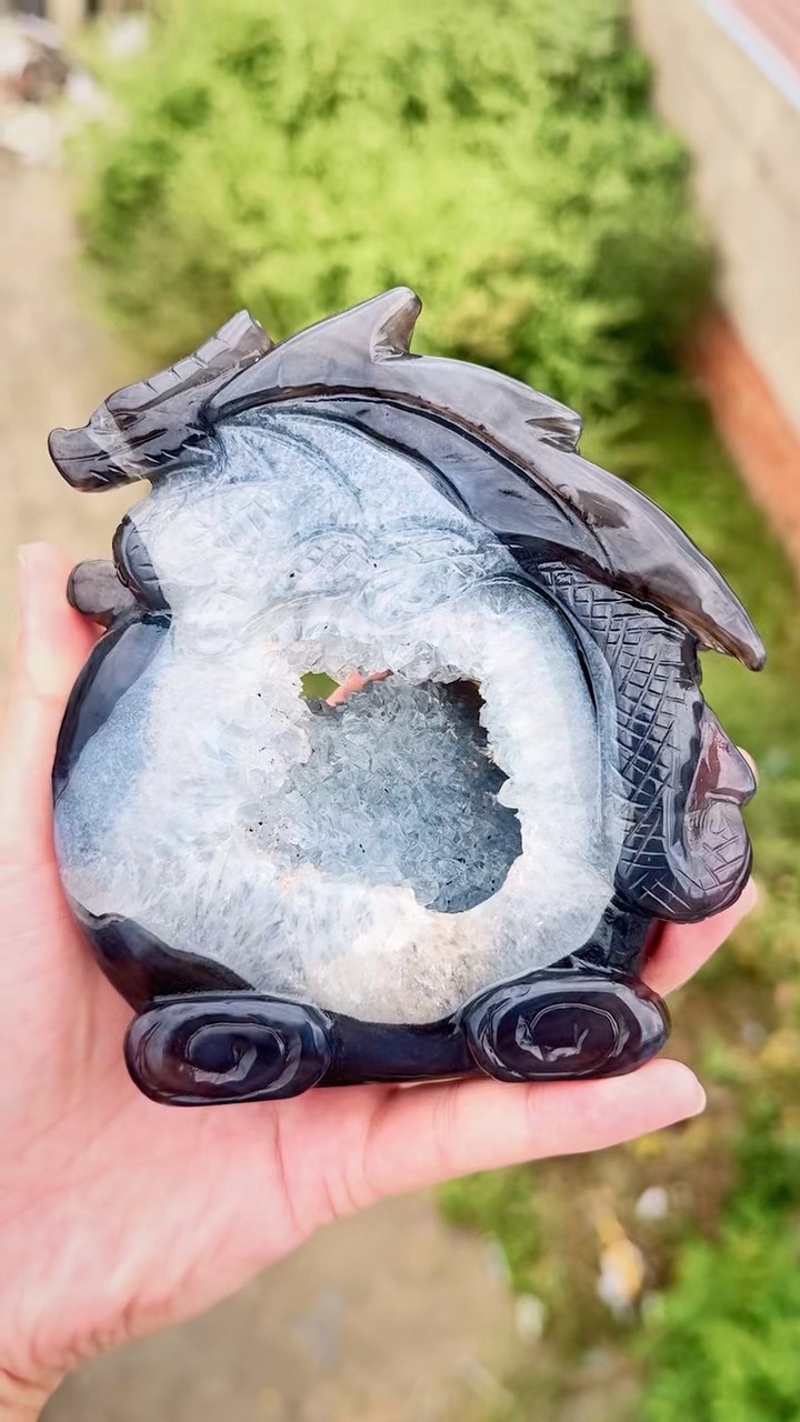 Druzy Agate 　原石　赤箱付き　最終値下げ New druzy agate dragon