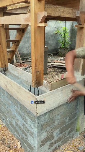 Membuat sambungan bagisting untuk cor coran cendi tiang rumah panggung ...