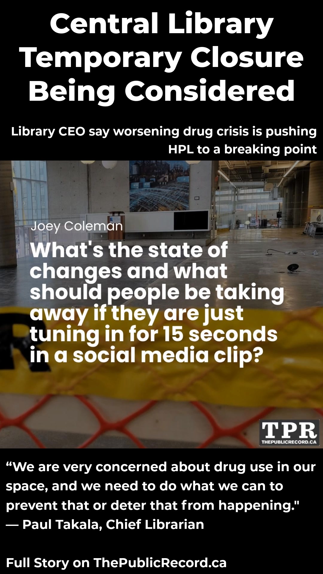 Now on TPR Hamilton's Public Library is considering 'temporarily ...