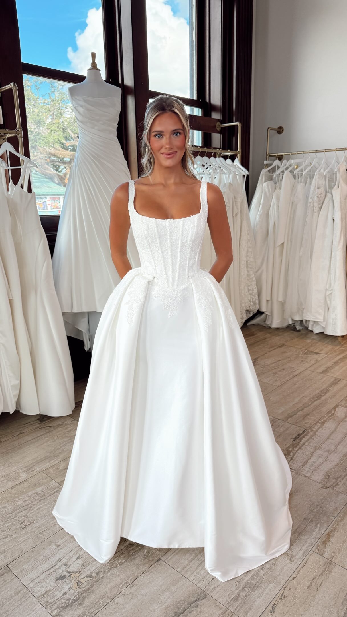 wedding dresses panama city beach fl Our Marley gown can give you so many looks! Which way would you style it? , #weddingdress #bridalgown #weddingplanning #weddingideas #weddingdressshopping bridal salon bride to be fashion Infinity Dress