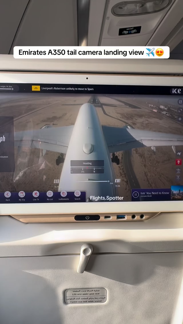 Flights Spotter - Emirates A350 tail camera landing view... | Facebook