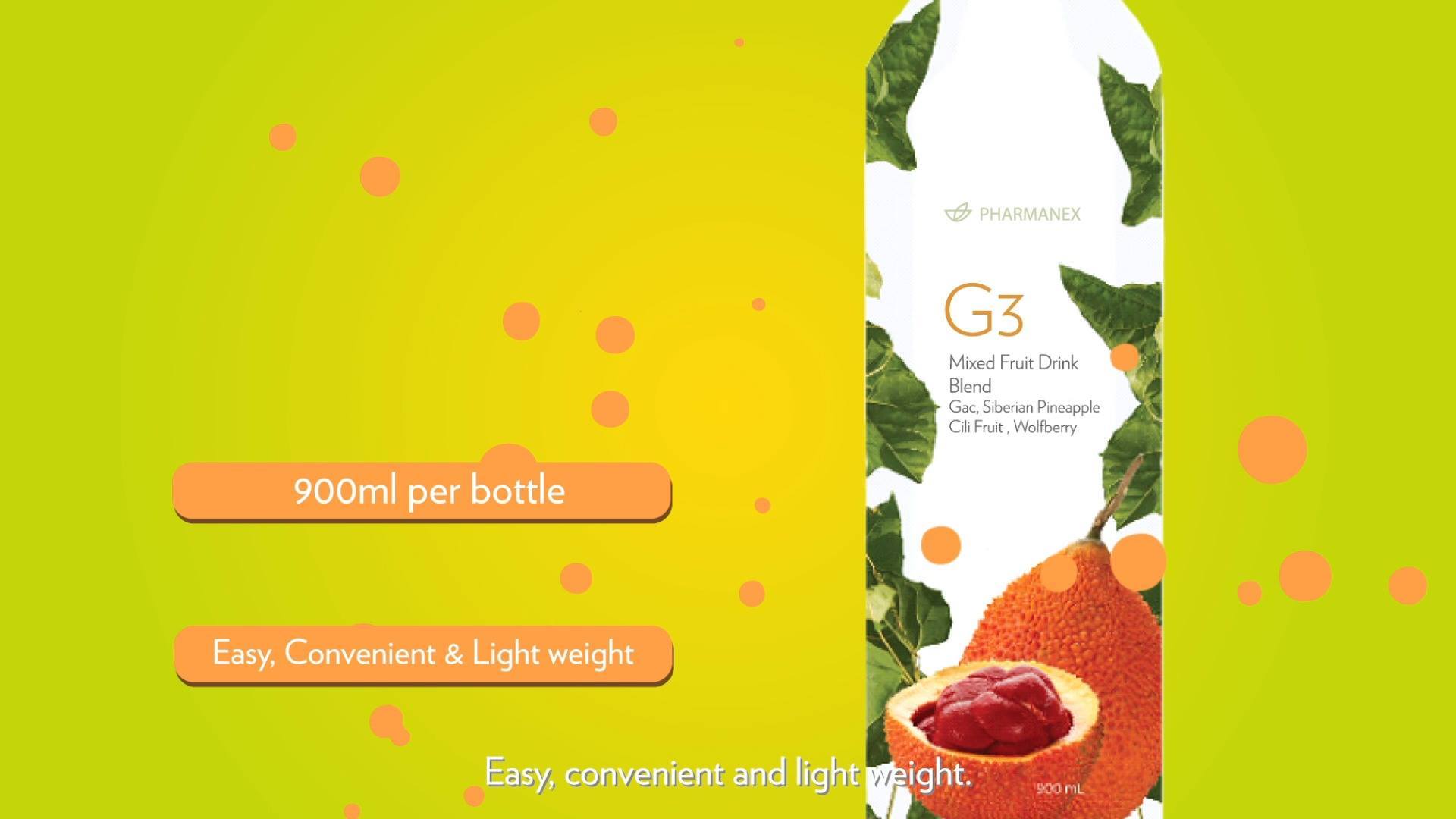 G3, an amazing blend of nutrient-rich superfruit juices that can 