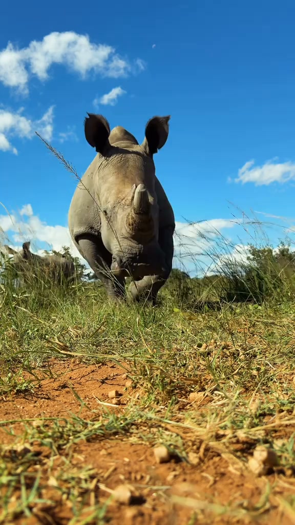 Meet this majestic Southern White Rhino female and her young one