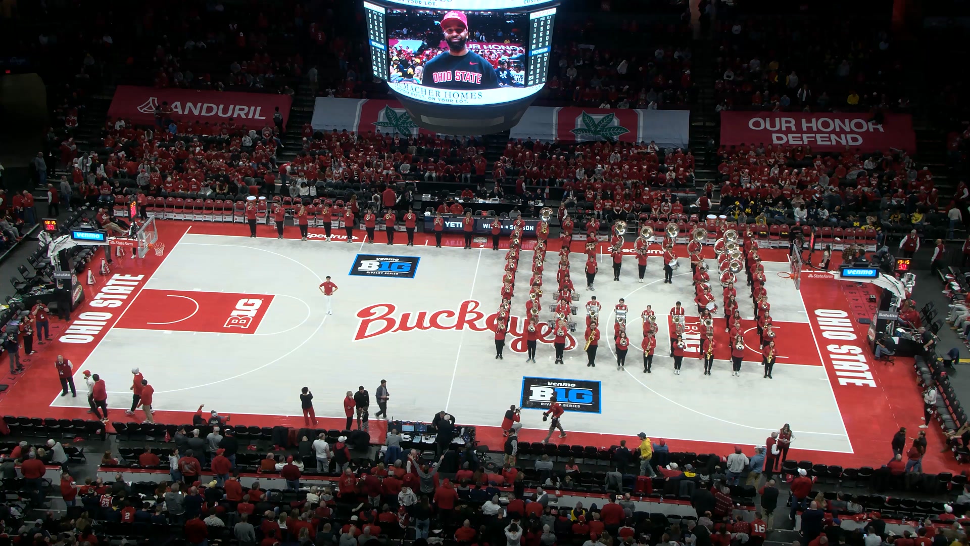 Script Ohio on Court with The Ohio State University Athletic Band ...