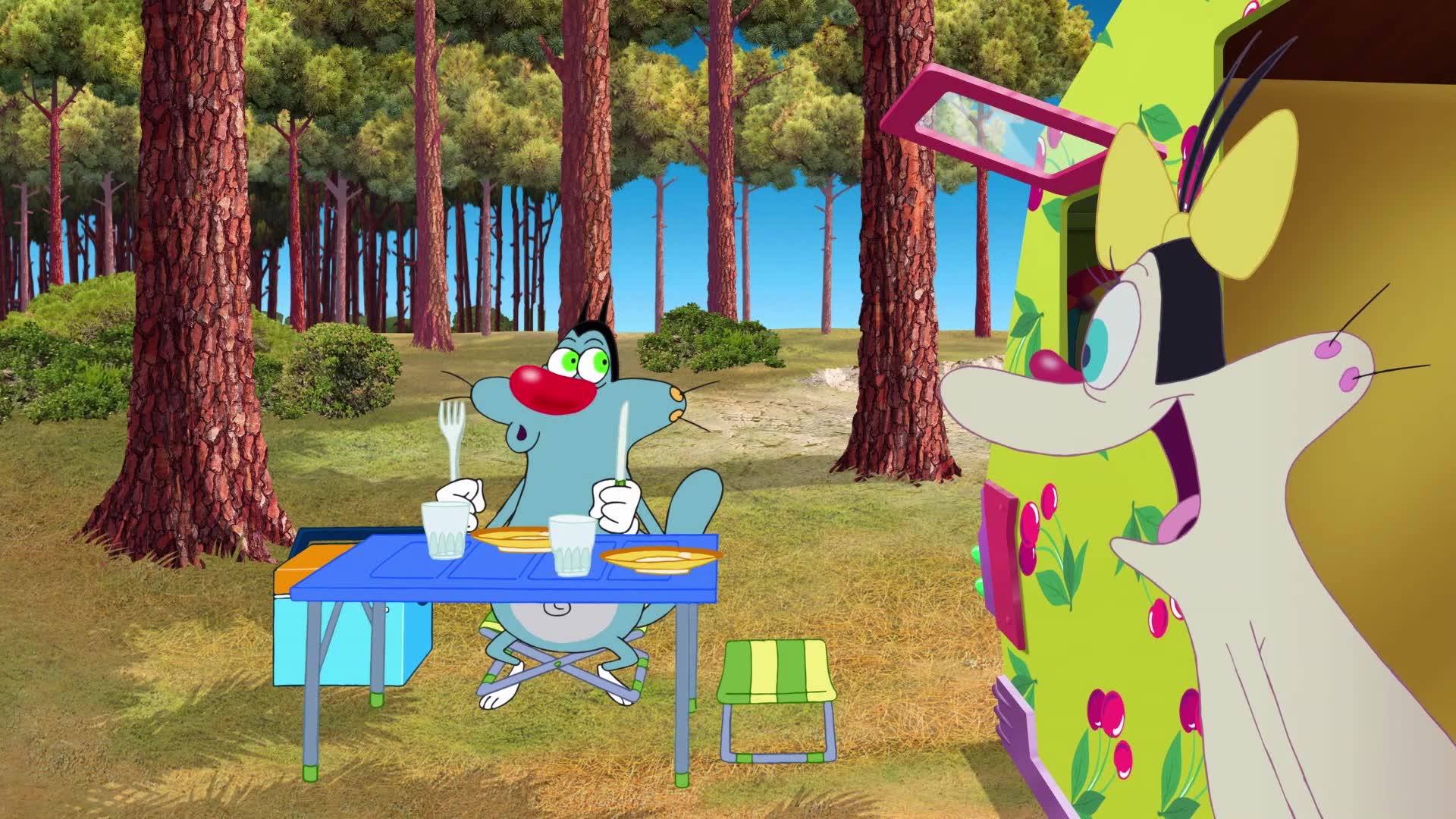 🏕️ Camping with Olivia ! 🏕️... - Oggy and the cockroaches