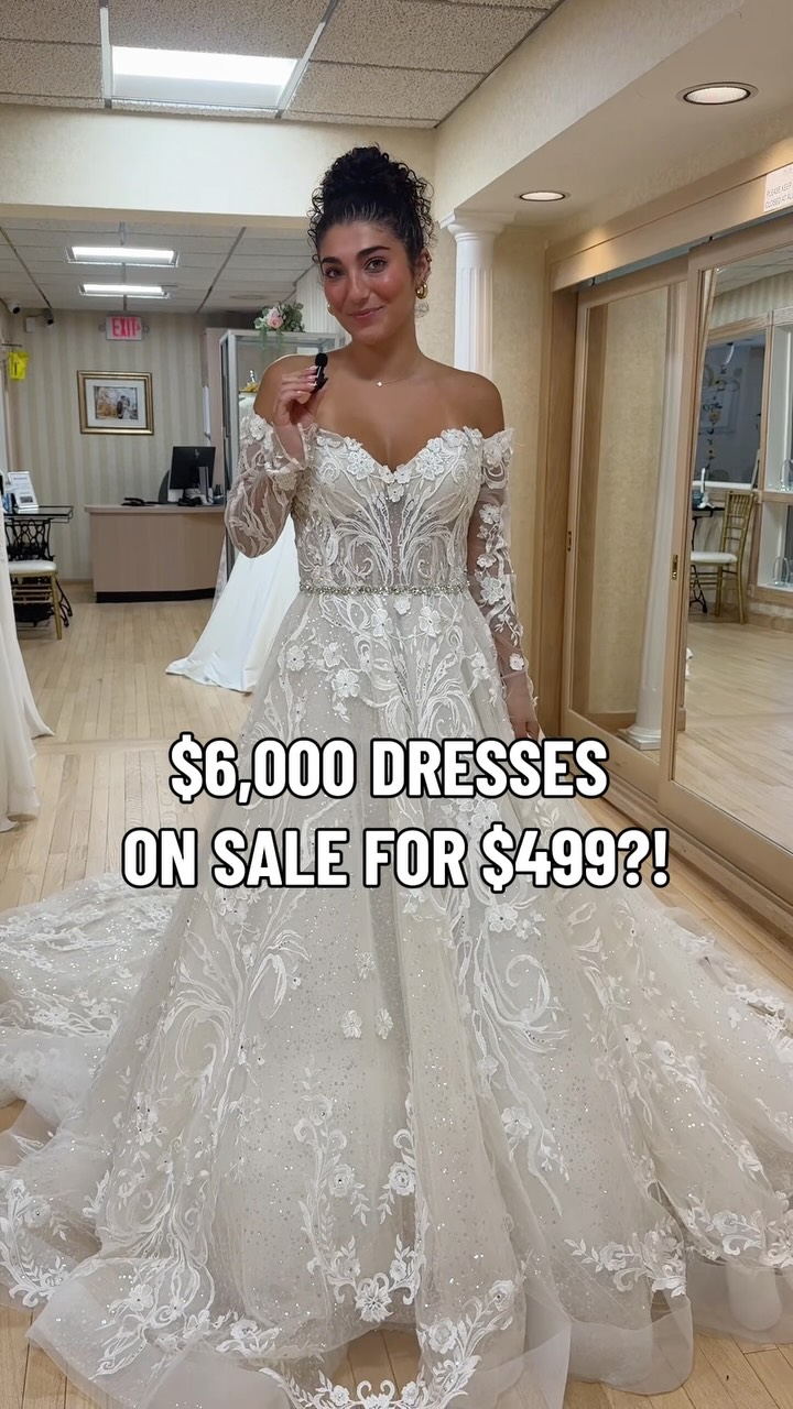 designer dresses for less Our Summer Sample Sale is officially HERE! Shop gorgeous gowns just $499 through September 5th., Don’t miss your chance to find your dream dress for 👰‍♀️, #connecticutbride Bridal gowns Style:U126SP1672 Collar Type:STRAIGHT Jil Sander Off-The-Shoulder Midi dry flat Imported Model
