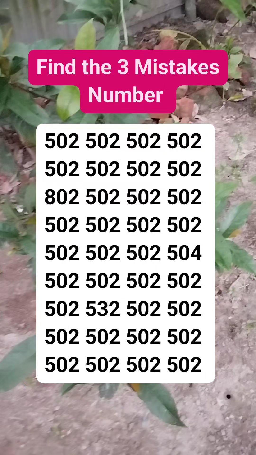 Find the 3 Mistakes Number #brainteaser #search #find | Math & Puzzle ...