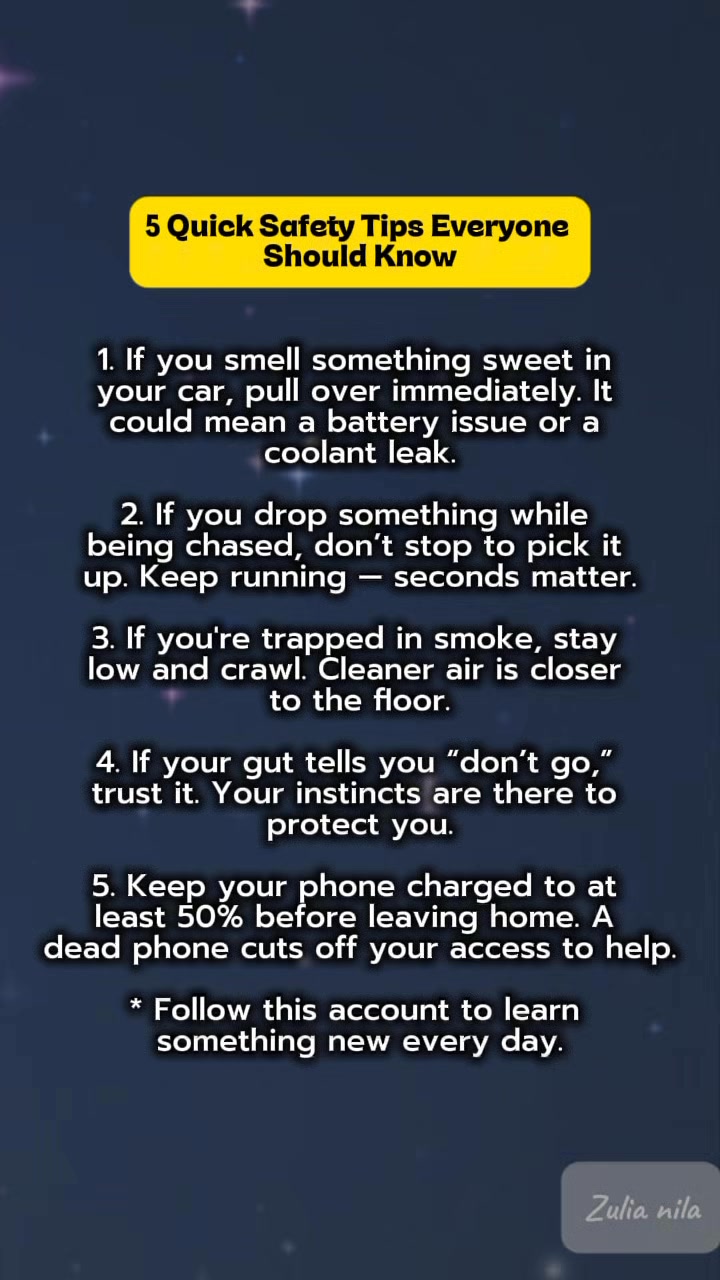 5 Quick Safety Tips Everyone Should Know | #SafetyTips #PersonalSafety ...