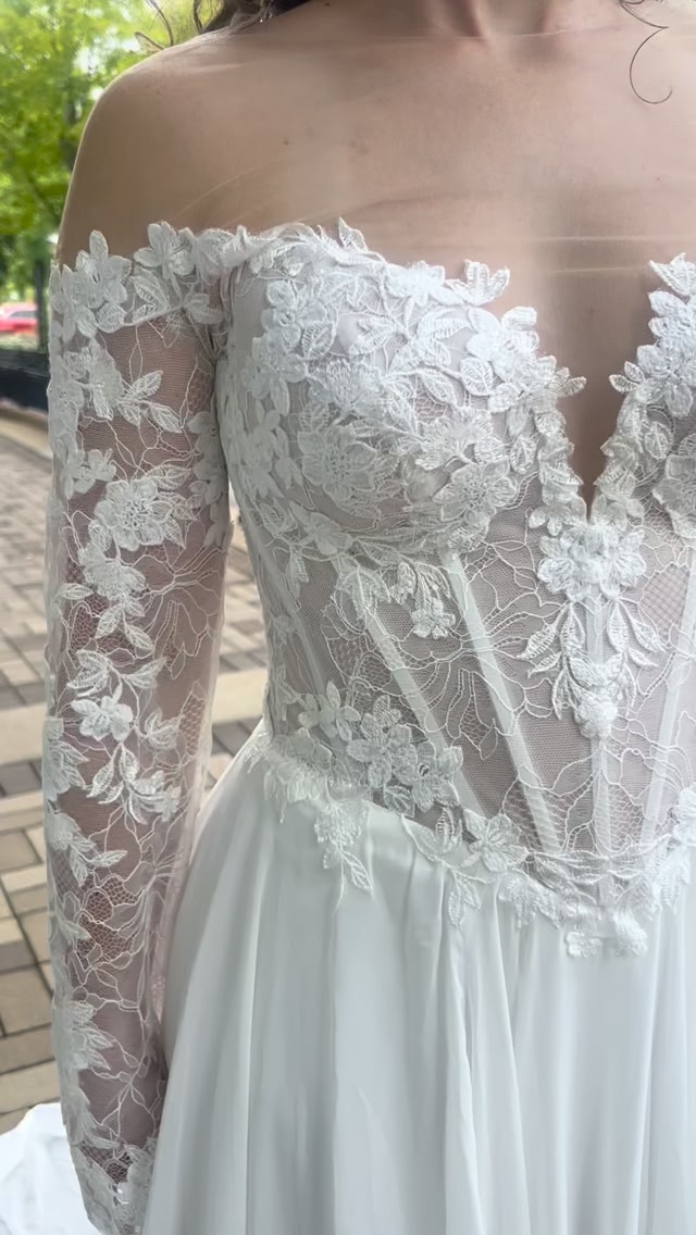 boulevard bride homecoming dresses The movement, the lace, the sleeves— she is the moment ✨, Long Sleeve Wedding Dress | Wedding Gown | Comfortable Wedding Dress | Bridal Boutique | Lace | Chiffon Dress | 2027 | 2028 Bride square neck Dress