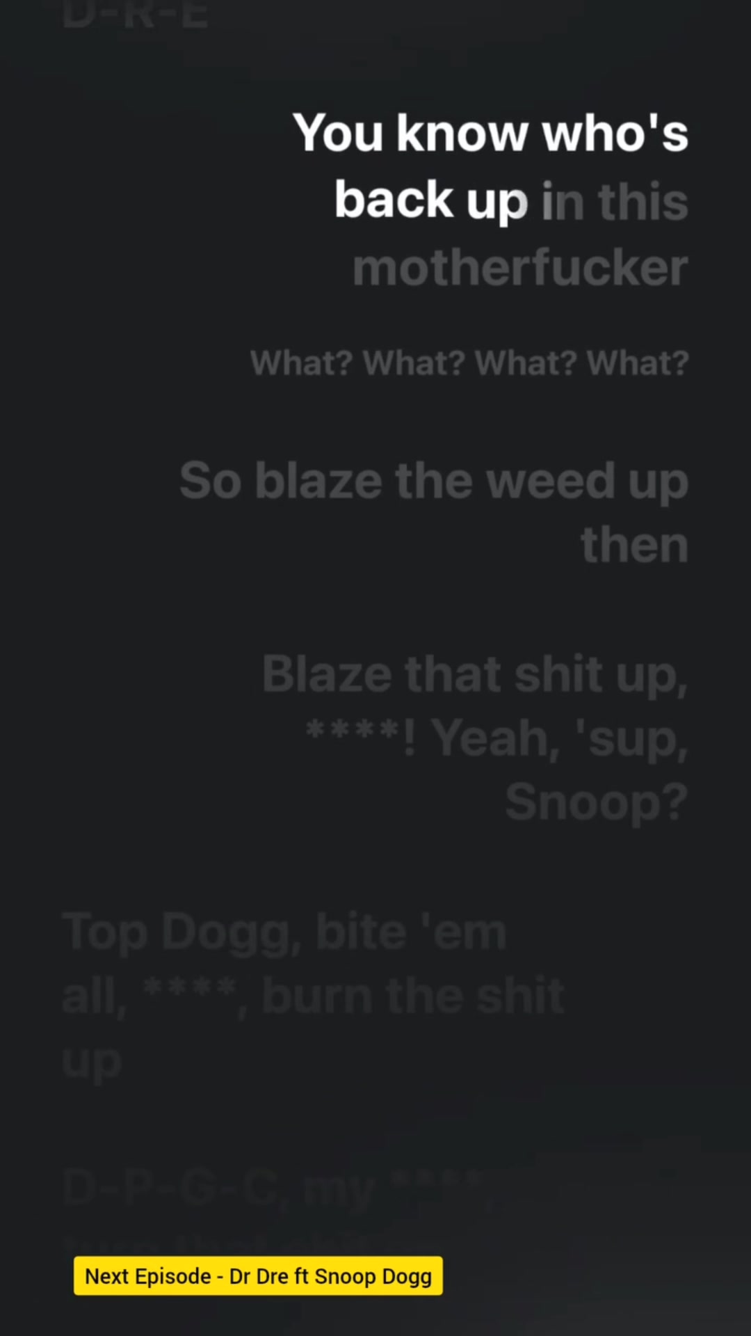 Next Episode - Dr Dre ft Snoop Dogg | Lyrics Stack