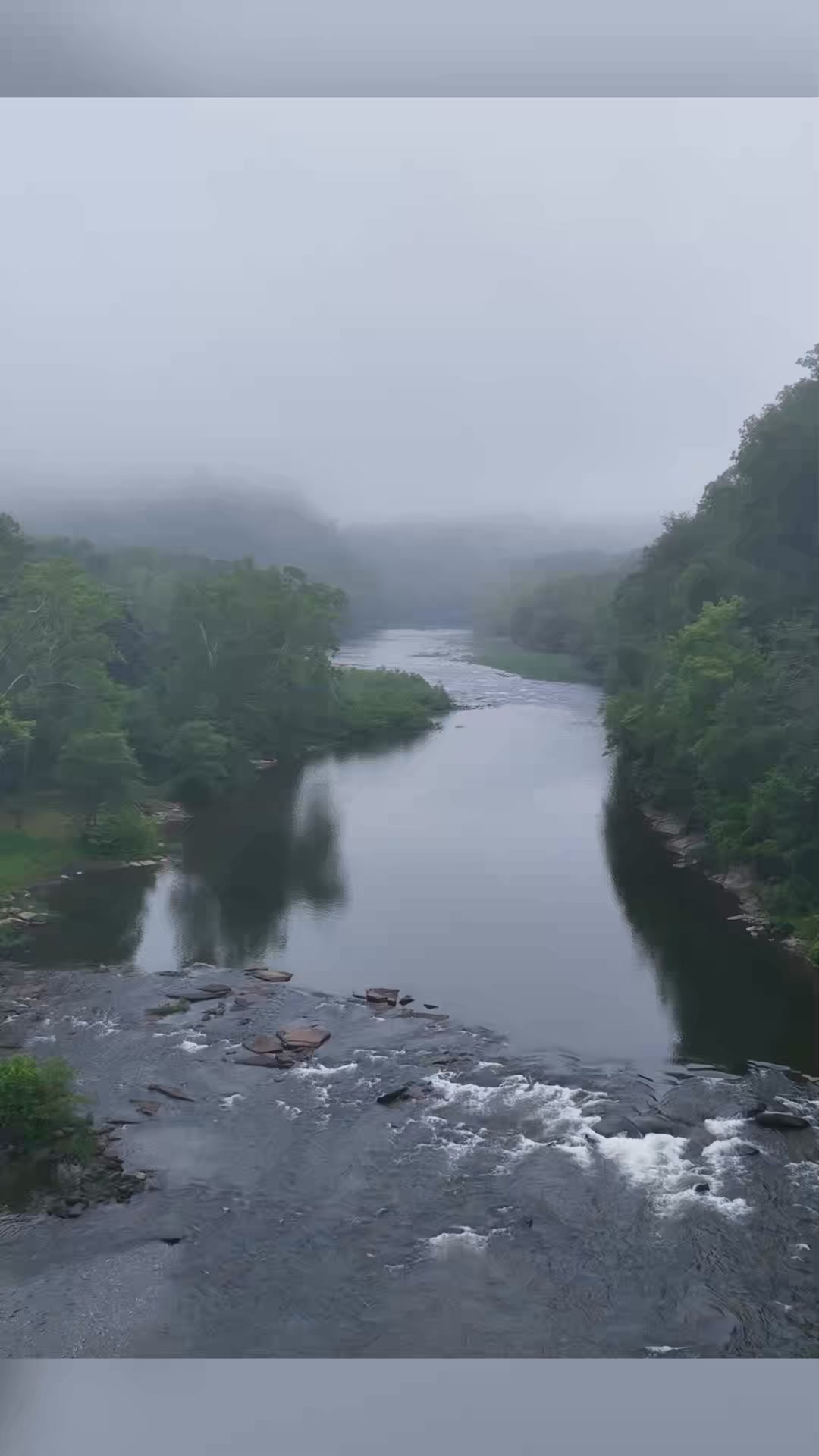 Took the drone out for a spin one foggy morning on the Greenbrier River ...