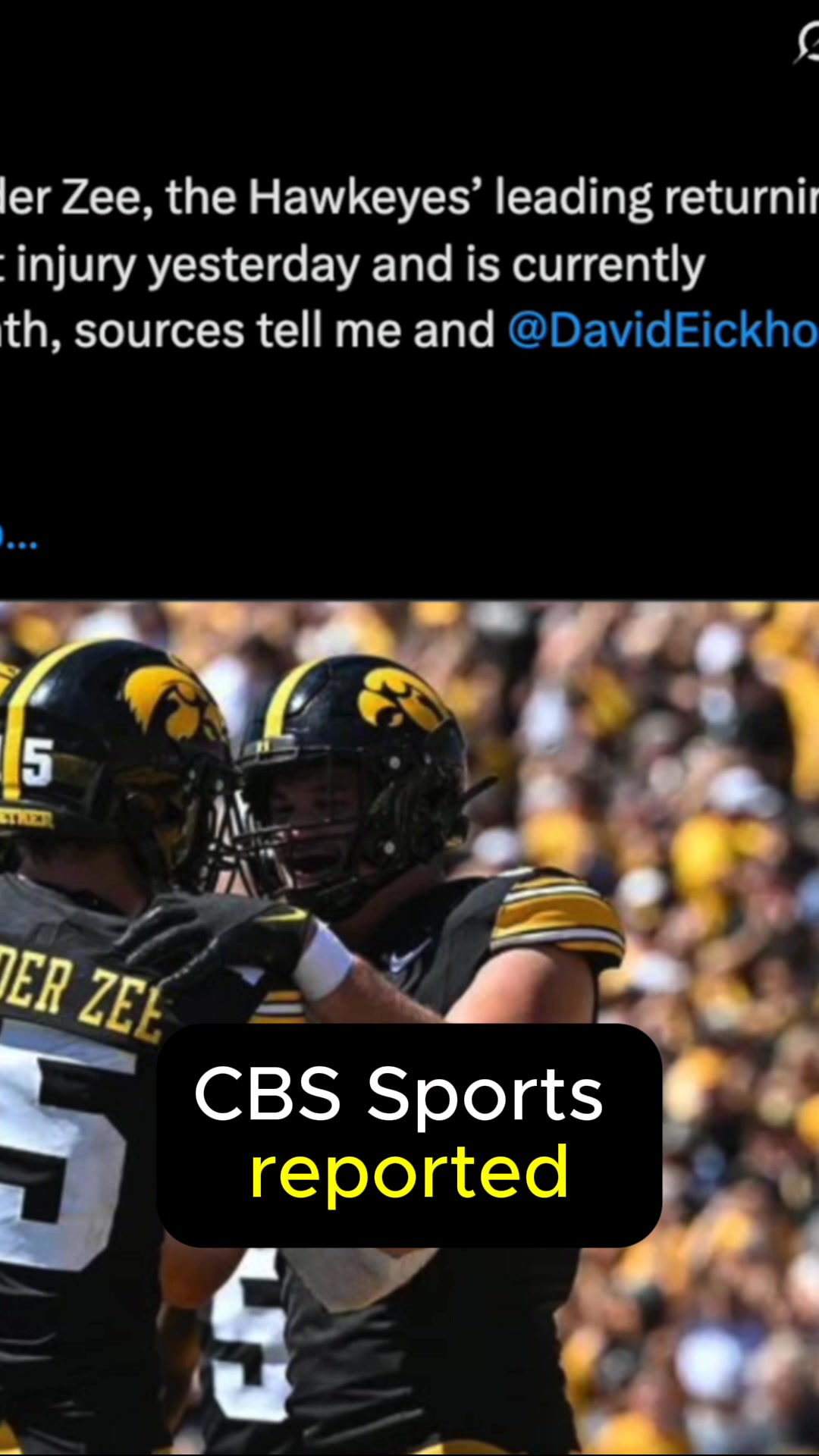 NEWS: Promising Hawkeye Football WR Reece Vander Zee goes down with ...