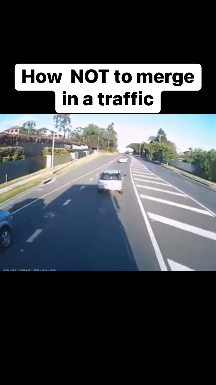 Stupid SUV driver learned a hard lesson while merging on a road ...
