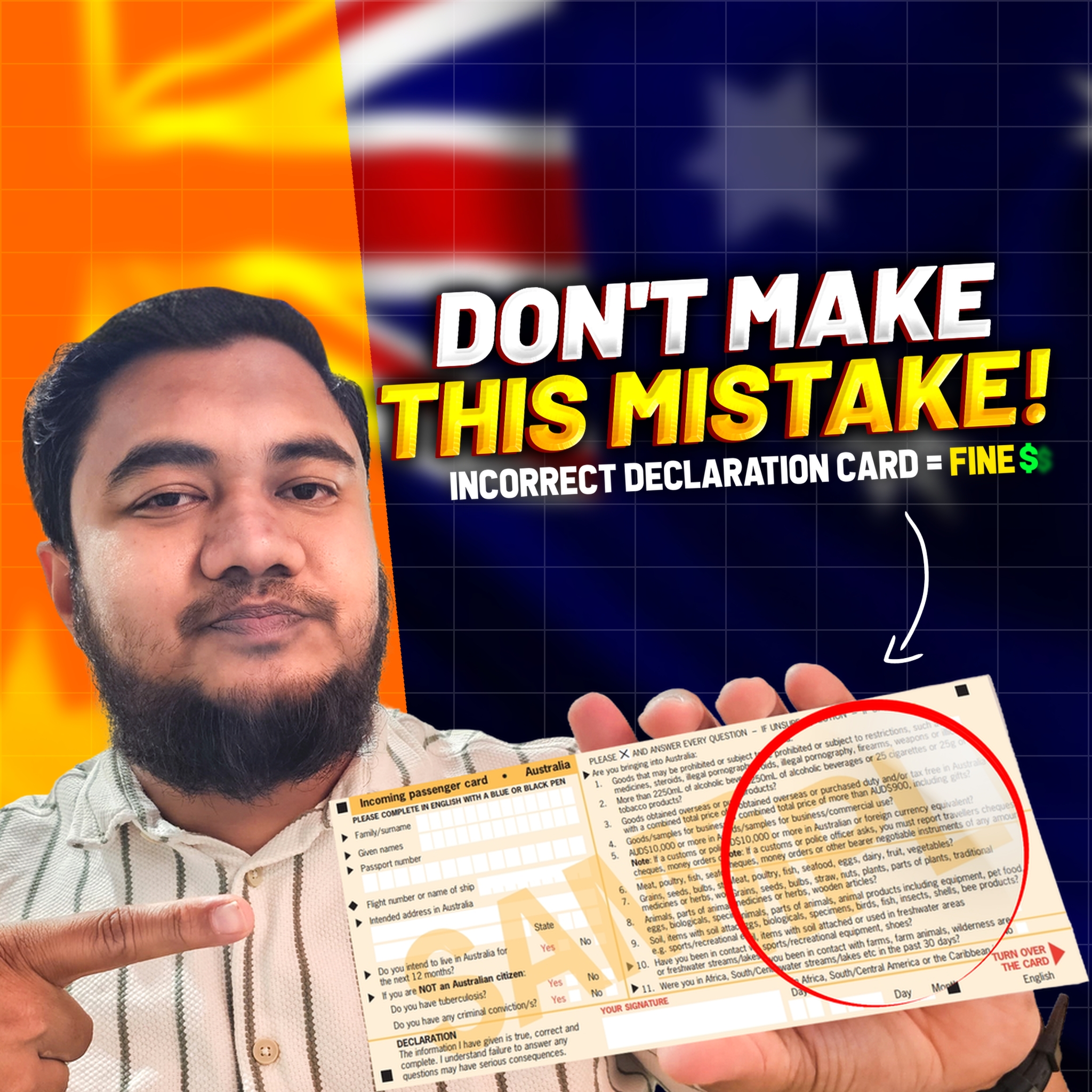 Incorrect Arrival Card = Fine 💸😰 Watch before you land in Australia 🇦🇺 ...