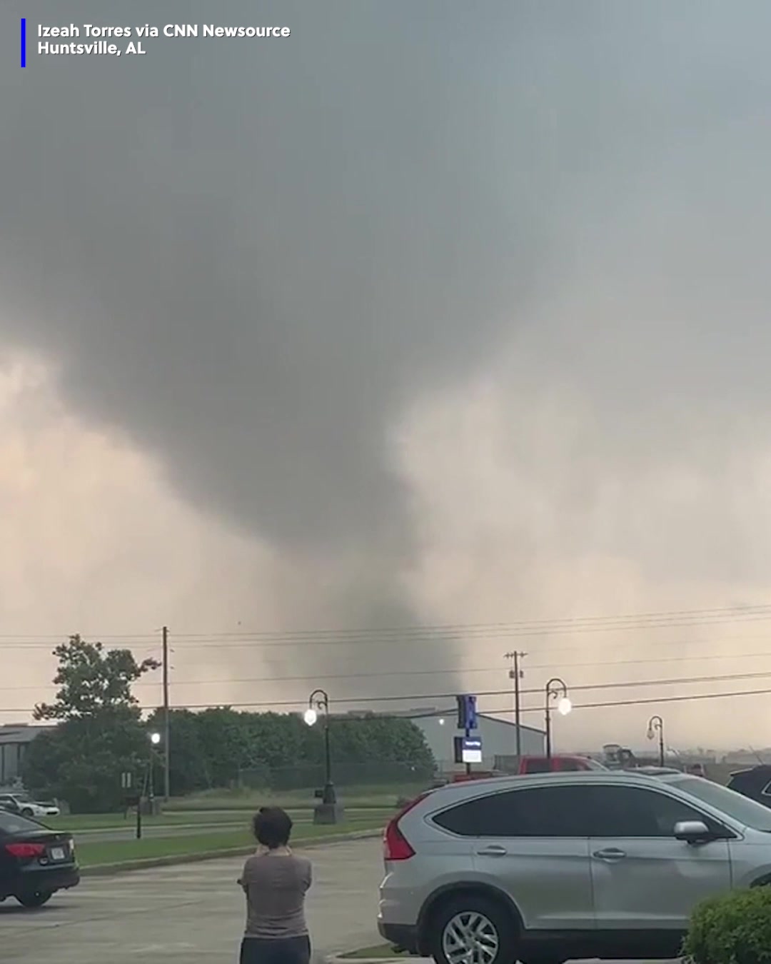 A tornado was spotted outside of Huntsville, Alabama, as severe weather ...