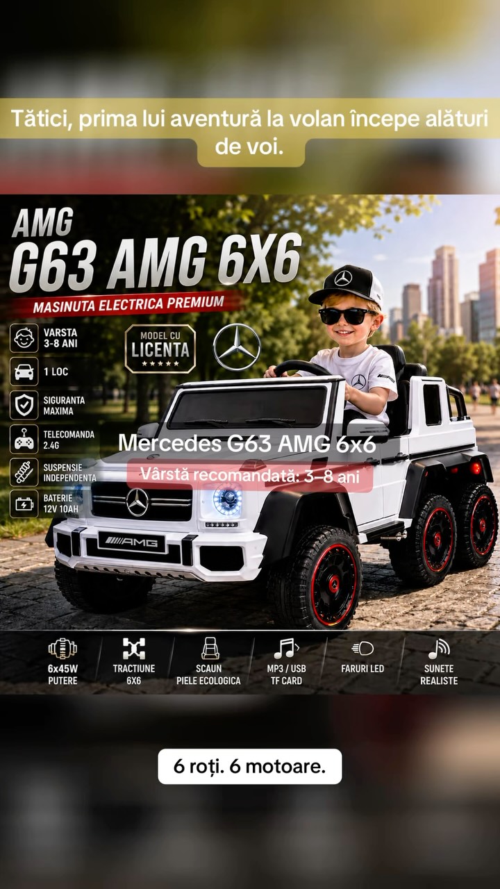 Un Mercedes G63 AMG 6x6 creat pentru micii exploratori care