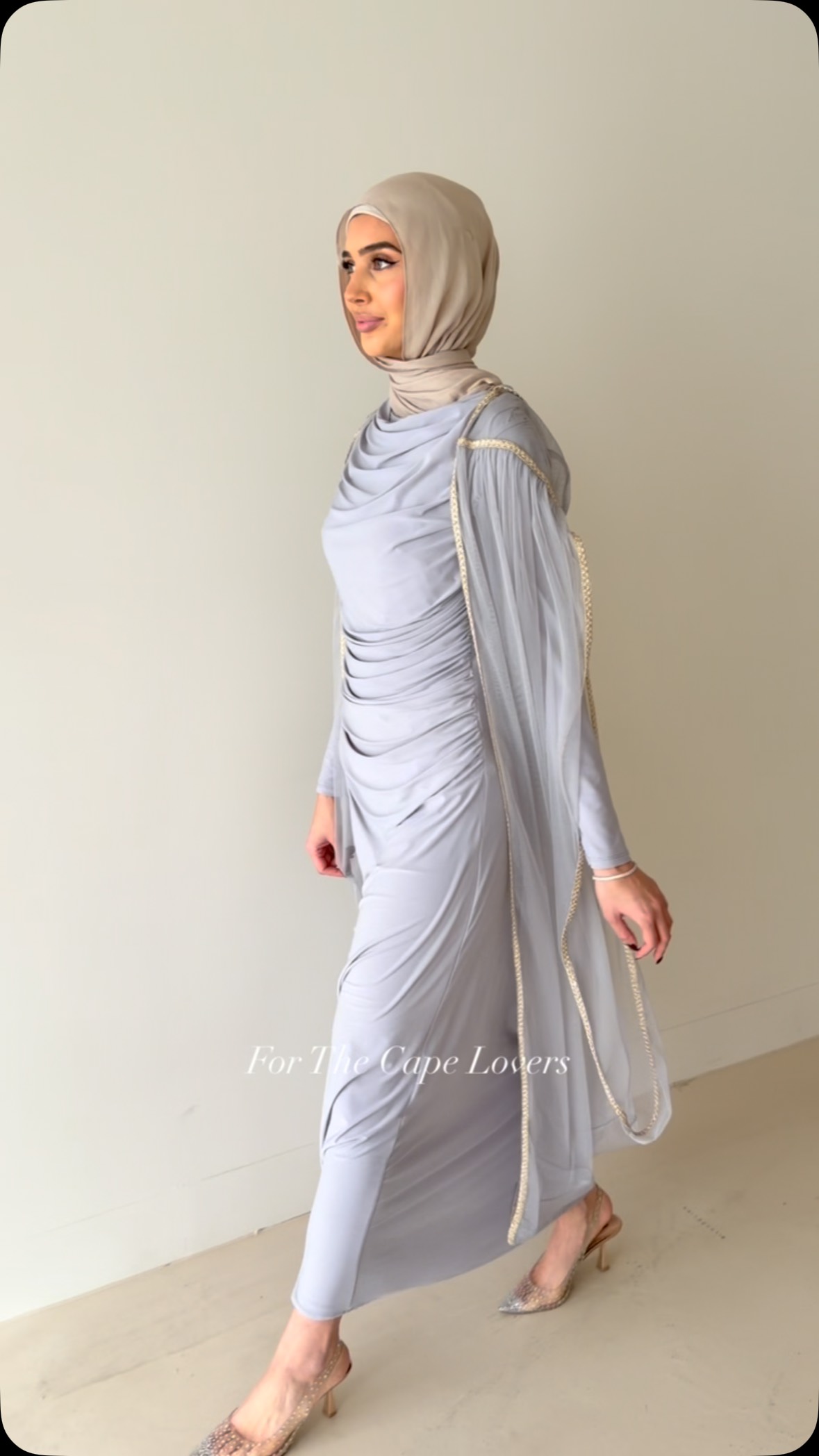 hijab formal dresses sydney For all the cape lovers ✨, The Zaria Ruched Dress Set in Light Grey., A sophisticated two-piece featuring a flattering ruched maxi dress and soft tulle overlay. Designed for effortless elegance, retro-formal