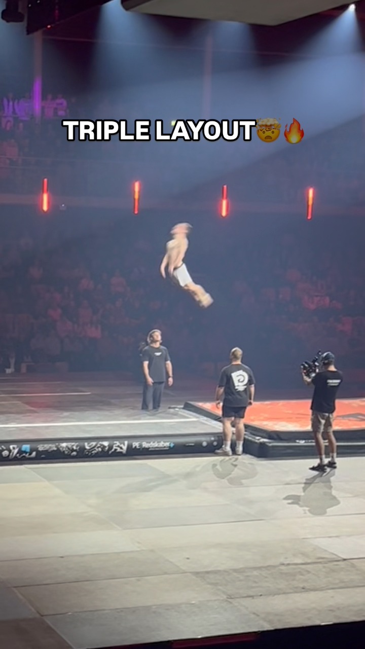 TRIPLE LAYOUT🤯🔥 #tumbling #australia #gymnastics #shorts #viral # ...