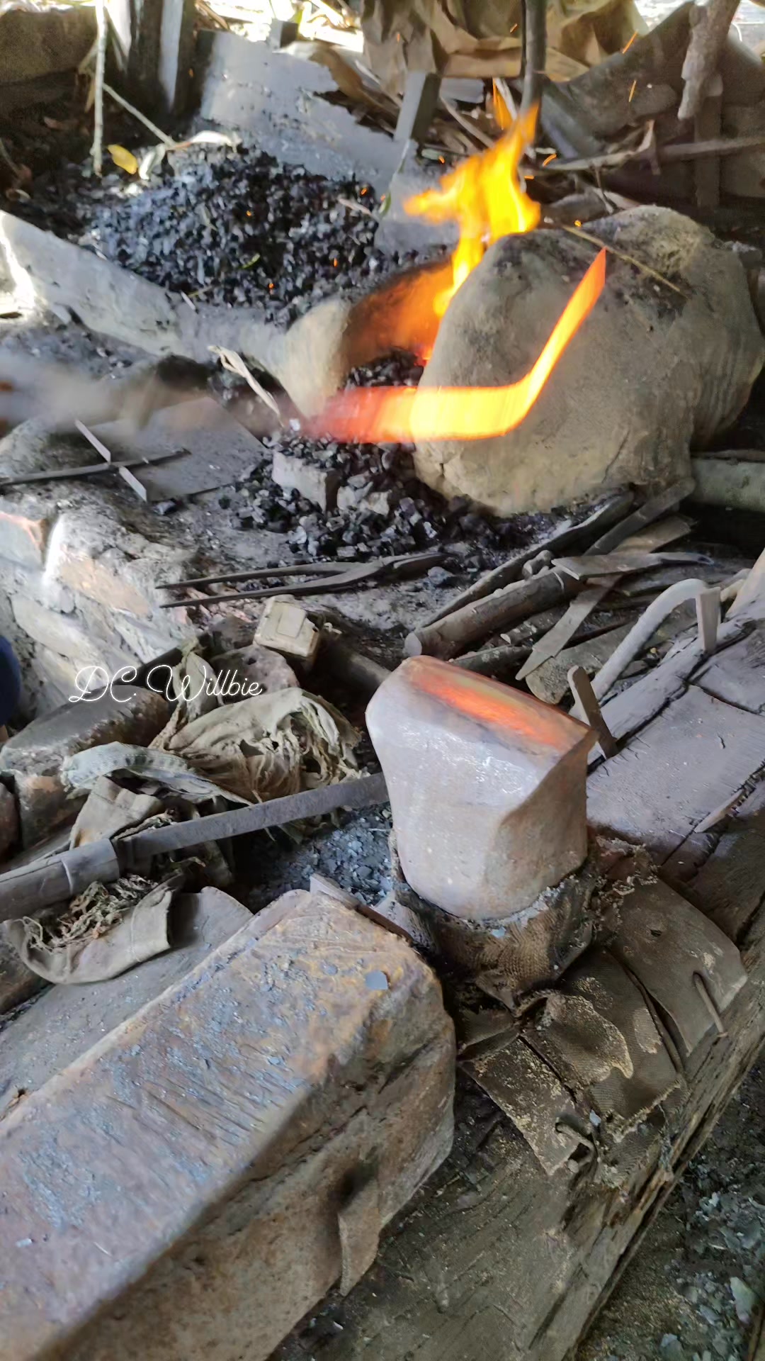 This is how a blacksmith repairs a broken rubber tree scraper blade. # ...
