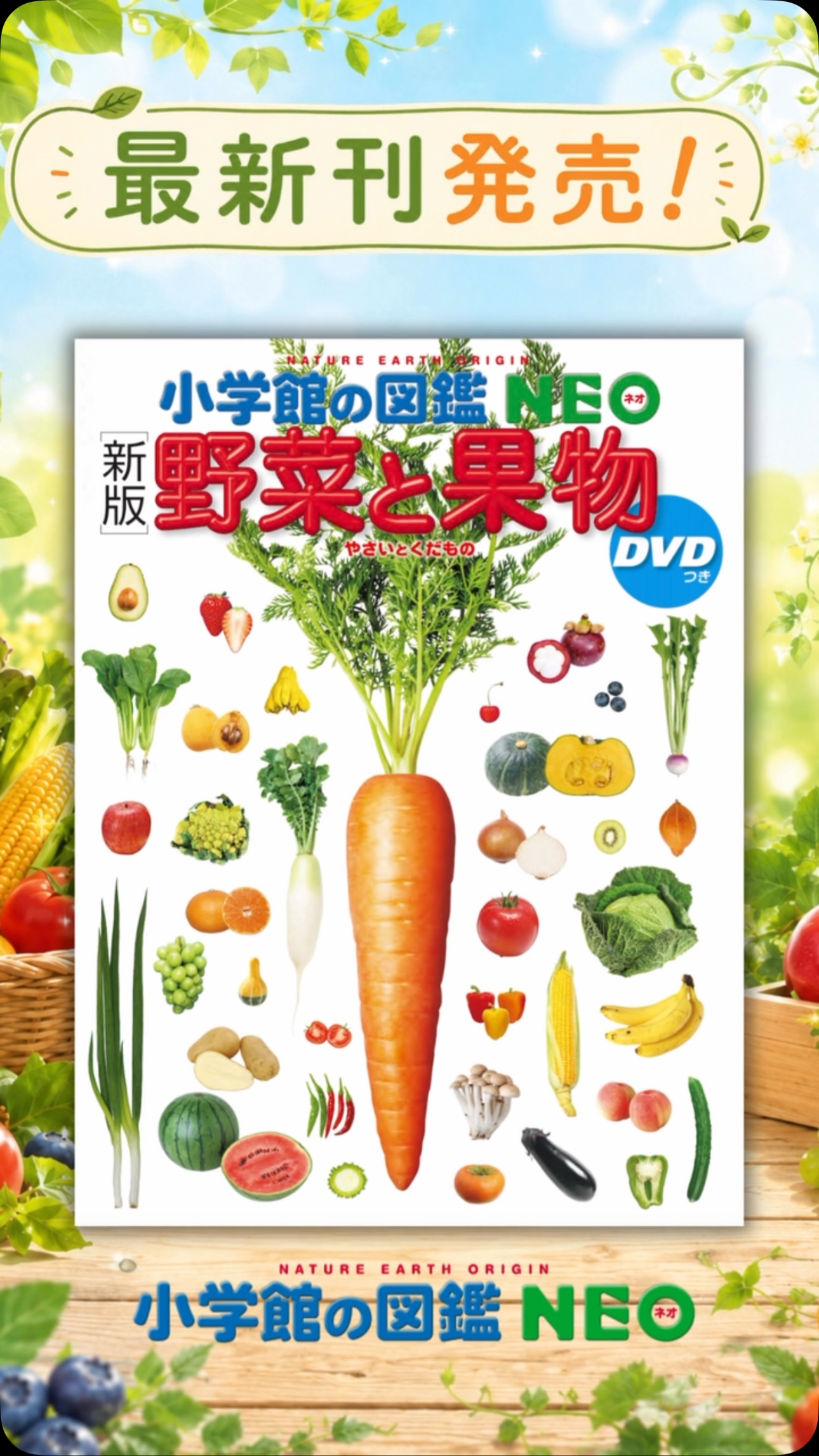 🥦🍅🍓 小学館の図鑑NEO ［新版］野菜と果物 DVDつき 調べる図鑑から