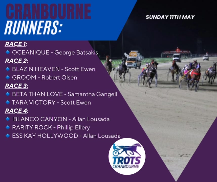 TONIGHTS RUNNERS: Cranbourne Goodluck to all our trainers, drivers and ...