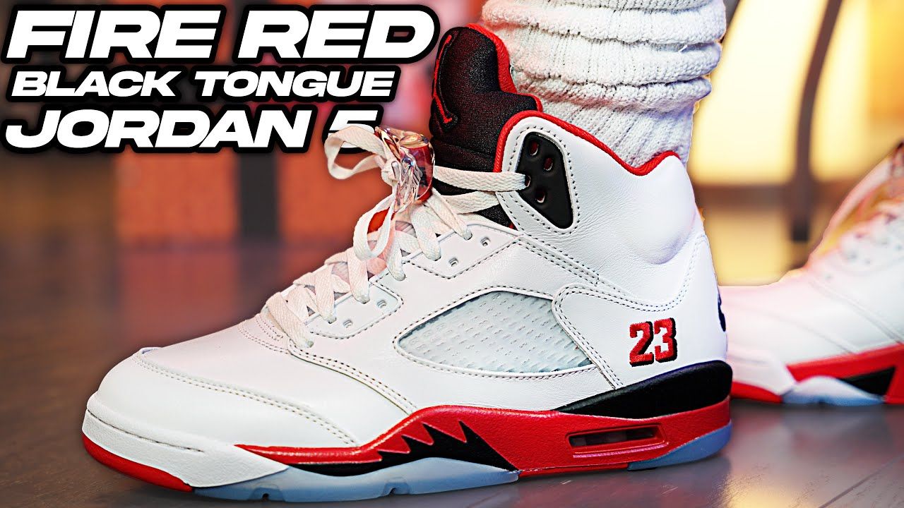 Jordan 5 Fire Red Black Tongue Review