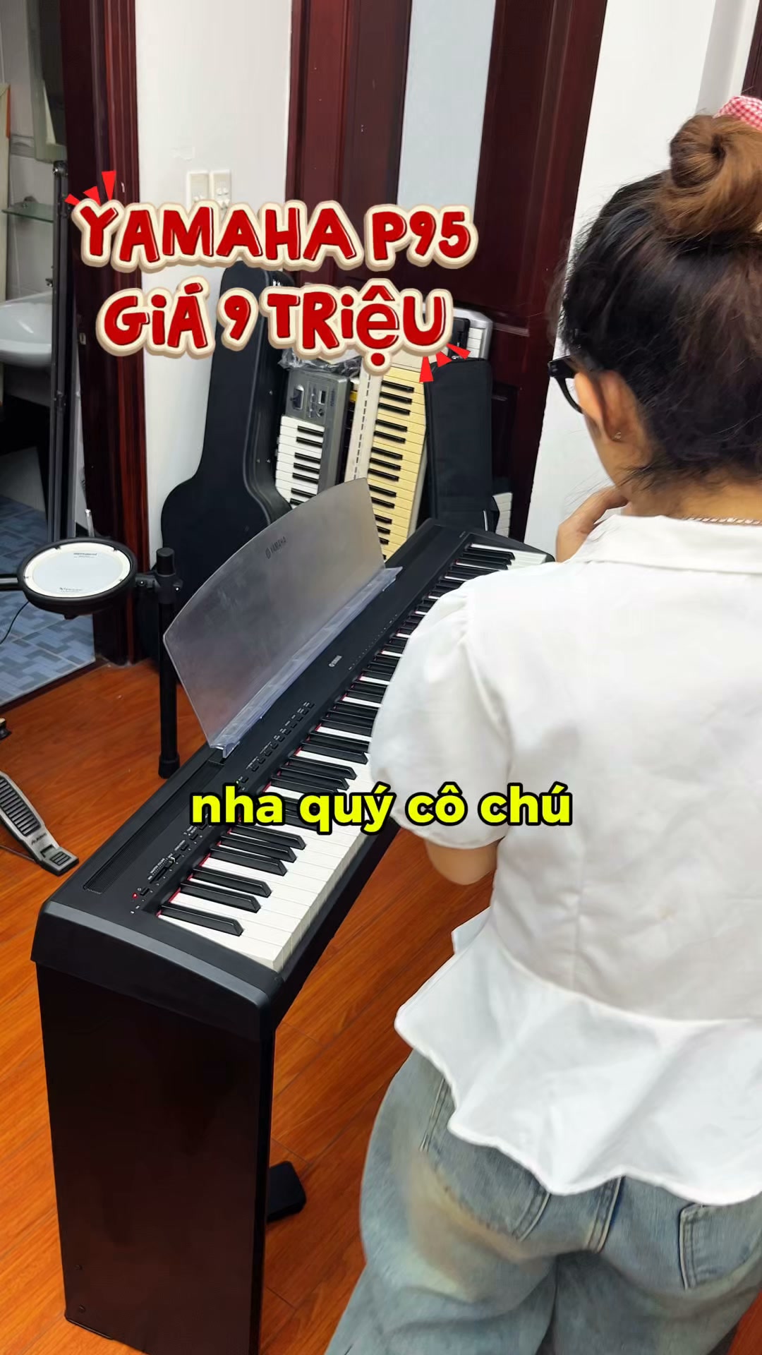 Piano điện Yamaha P95 nhỏ gọn nhưng âm thanh rất hay. Dễ dàng na