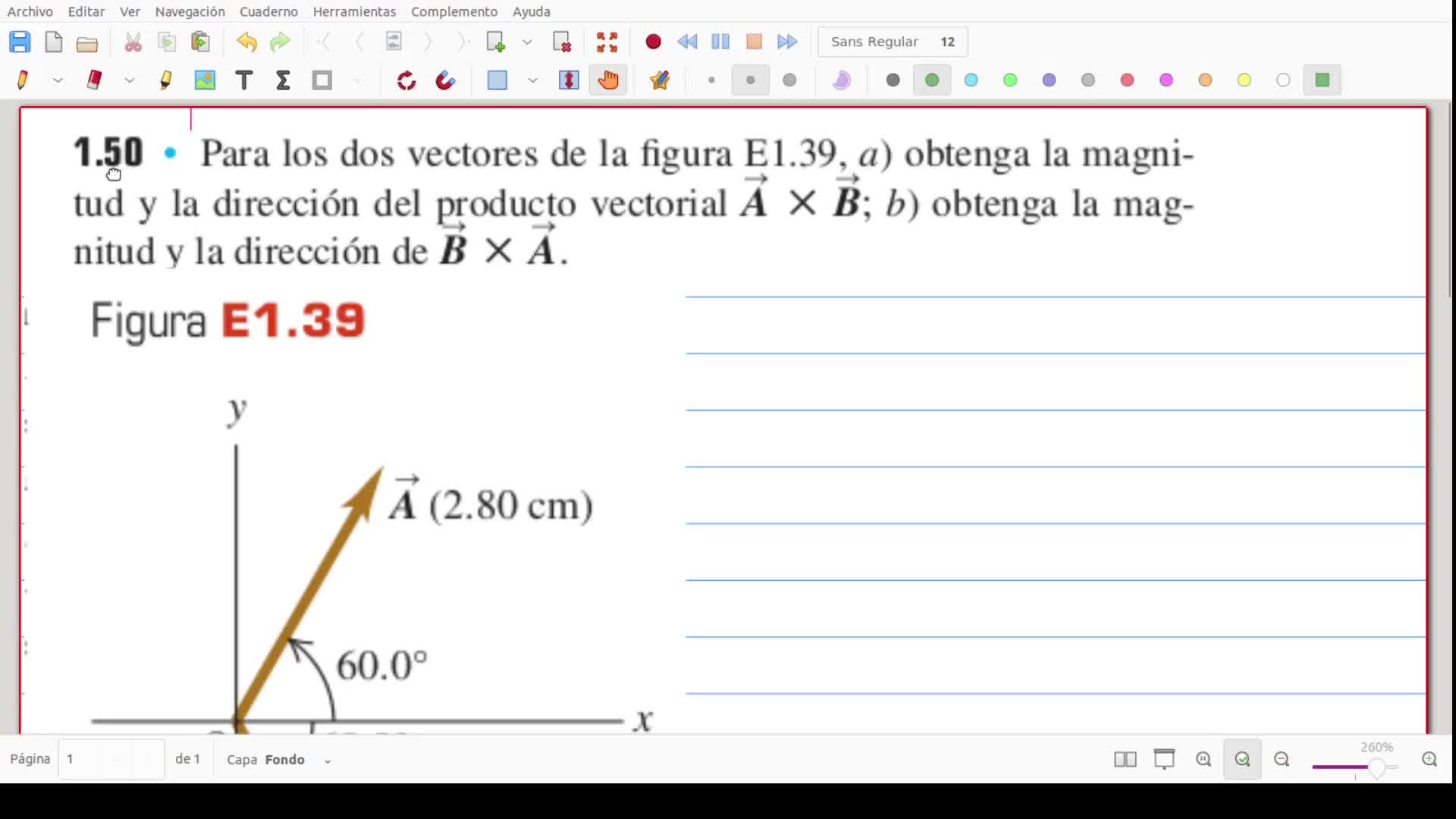 1.50. Para los dos vectores de la figura E1.39, a) obtenga la magnitud ...