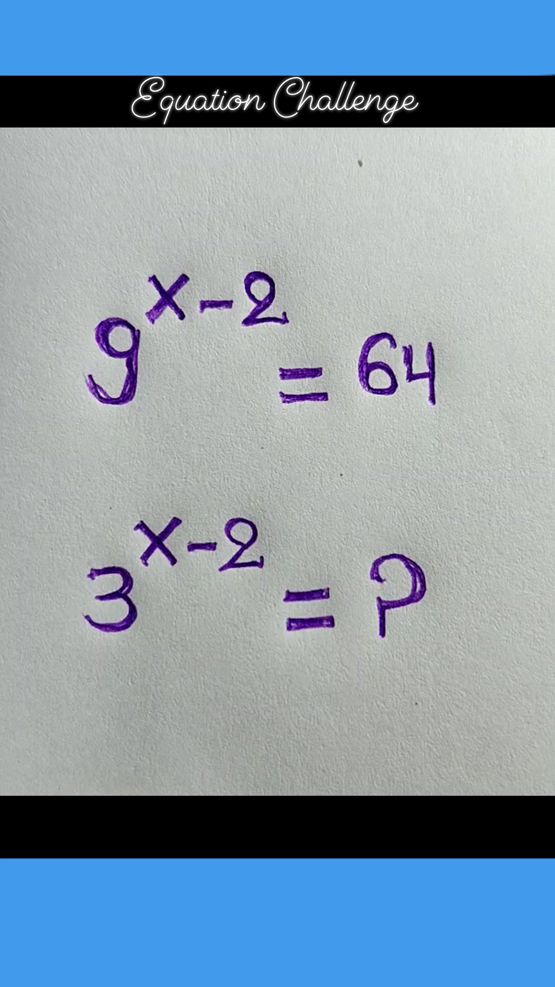 Equation Challenge #math #algebra #logic #brainteaser #trendingreel # ...