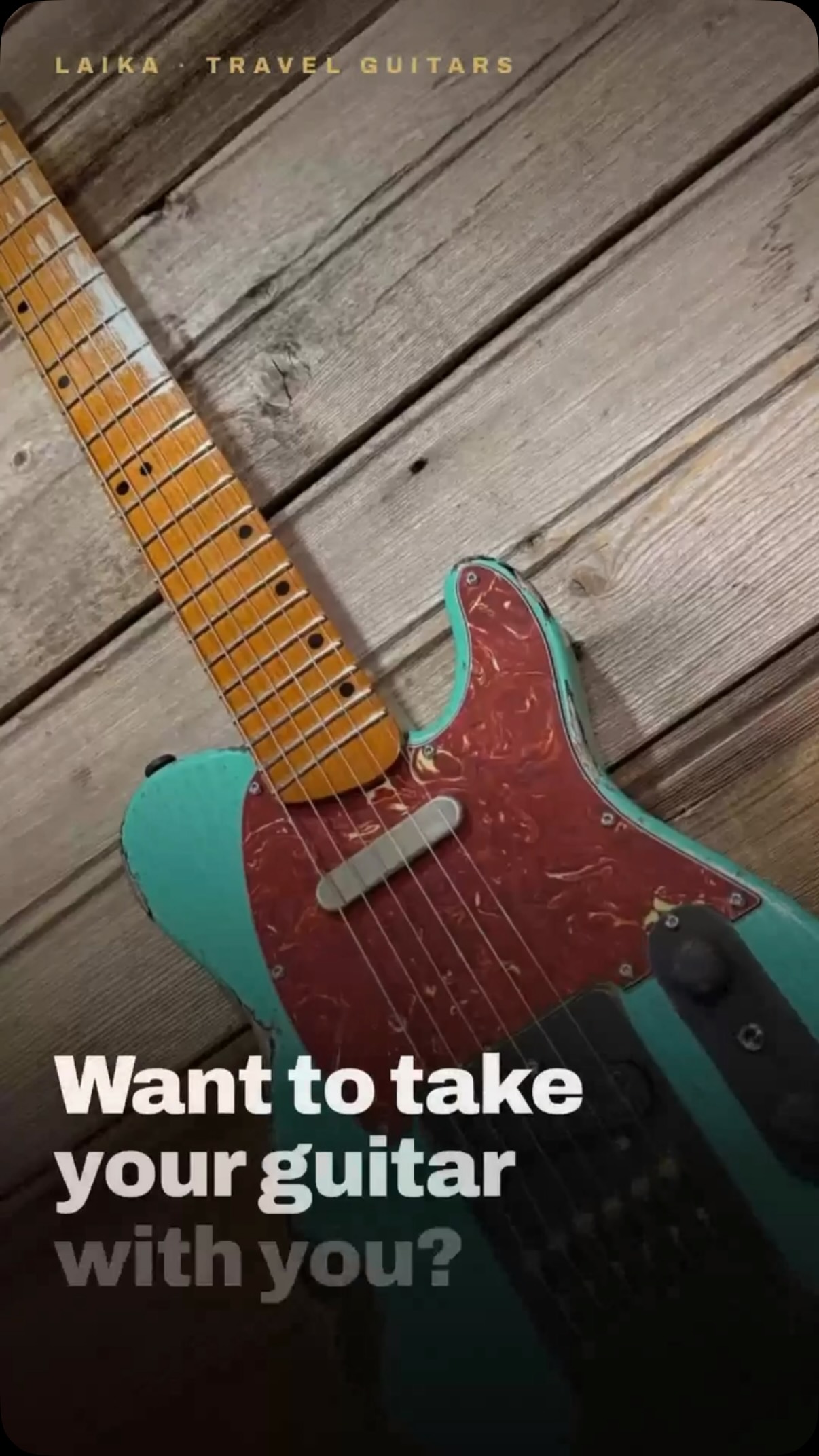 Laikaギター Laika on the go 🎸✈️ A real electric guitar — full 25.5” scale