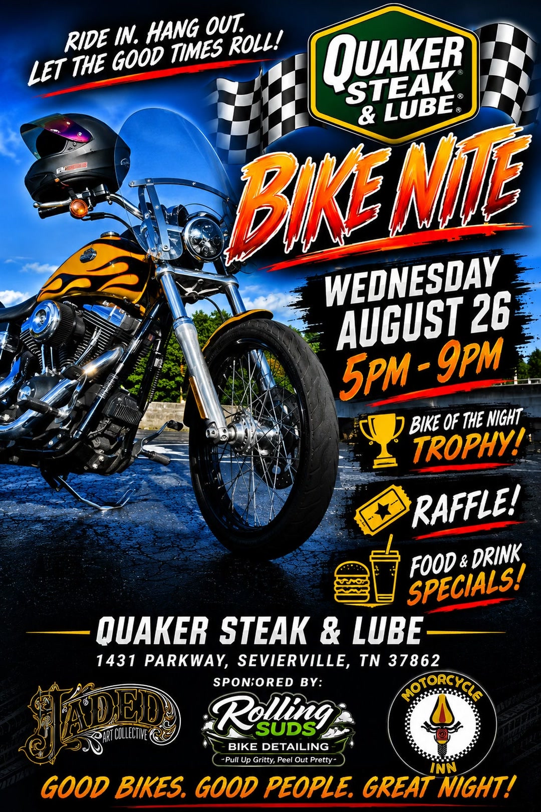Bike of the Night at Quaker Steak Lube in Sevierville, TN on August 26