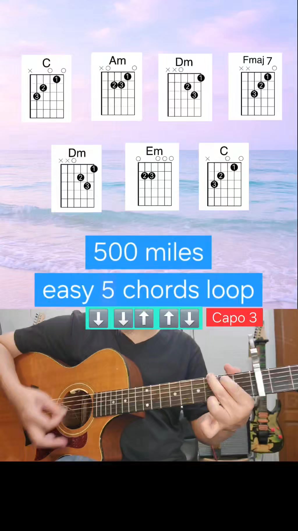500 five hundred miles ( 4 chord ) EP:1chorus Capo3 🎸easy guitar ford ...