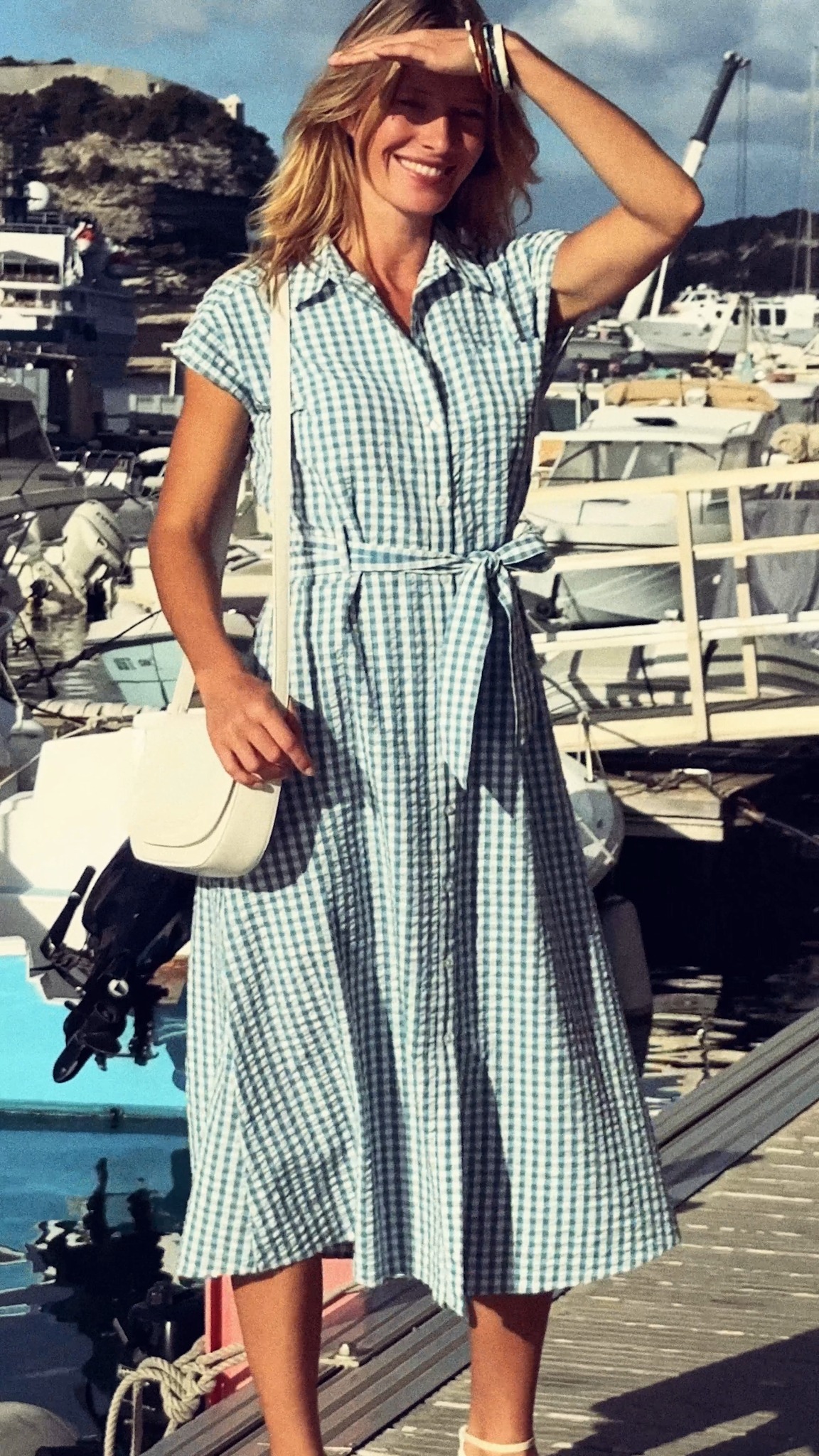 seersucker shirt dress Stripe Button while the contrast of plaid directions at the waist and hem adds visual interest and dimension Loft Striped Seersucker Wrap Mini