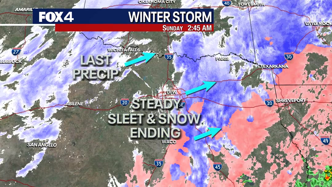 2:45am: The steady SLEET (and SNOW) is ending a bit faster now. Back ...