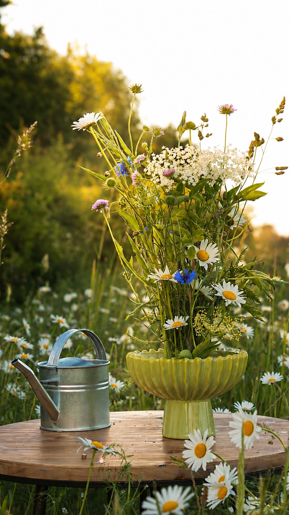 Für den perfekten Sommerstrauß braucht es nicht viel — nur wilde Blumen, die passende Vase und gute Laune 🌼✨, Weniger Regeln, mehr Atmosphäre 💚, Genau das lieben wir an sommerlichen