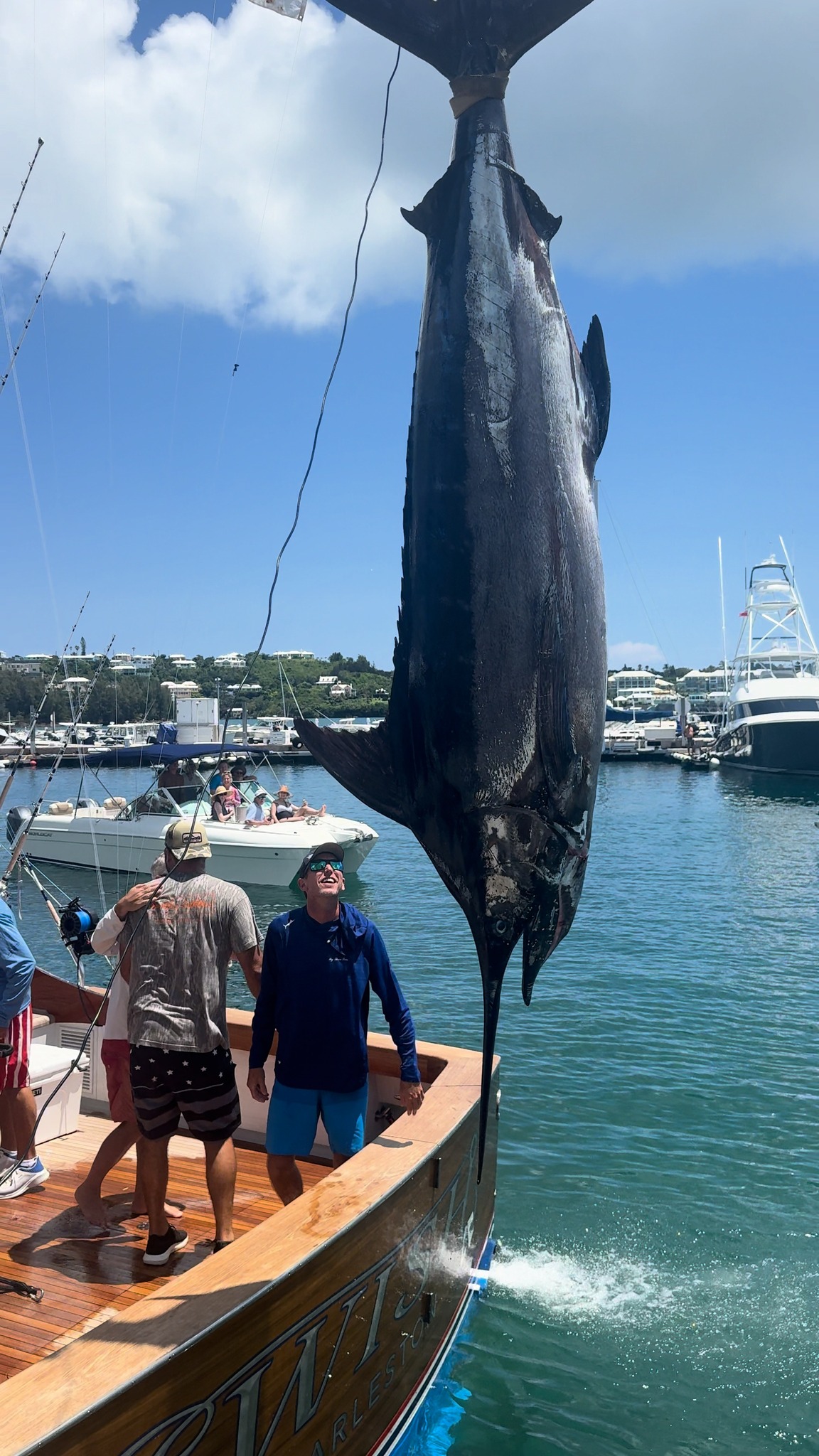 SWISH just weighed a 653 lb. Blue Marlin--taking the lead
