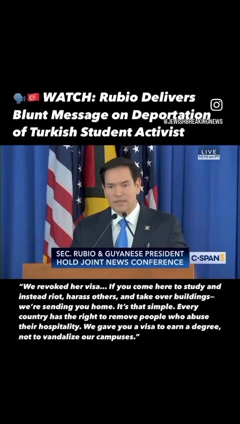 🗣️🇹🇷 WATCH: Rubio Delivers Blunt Message on Deportation of Turkish ...