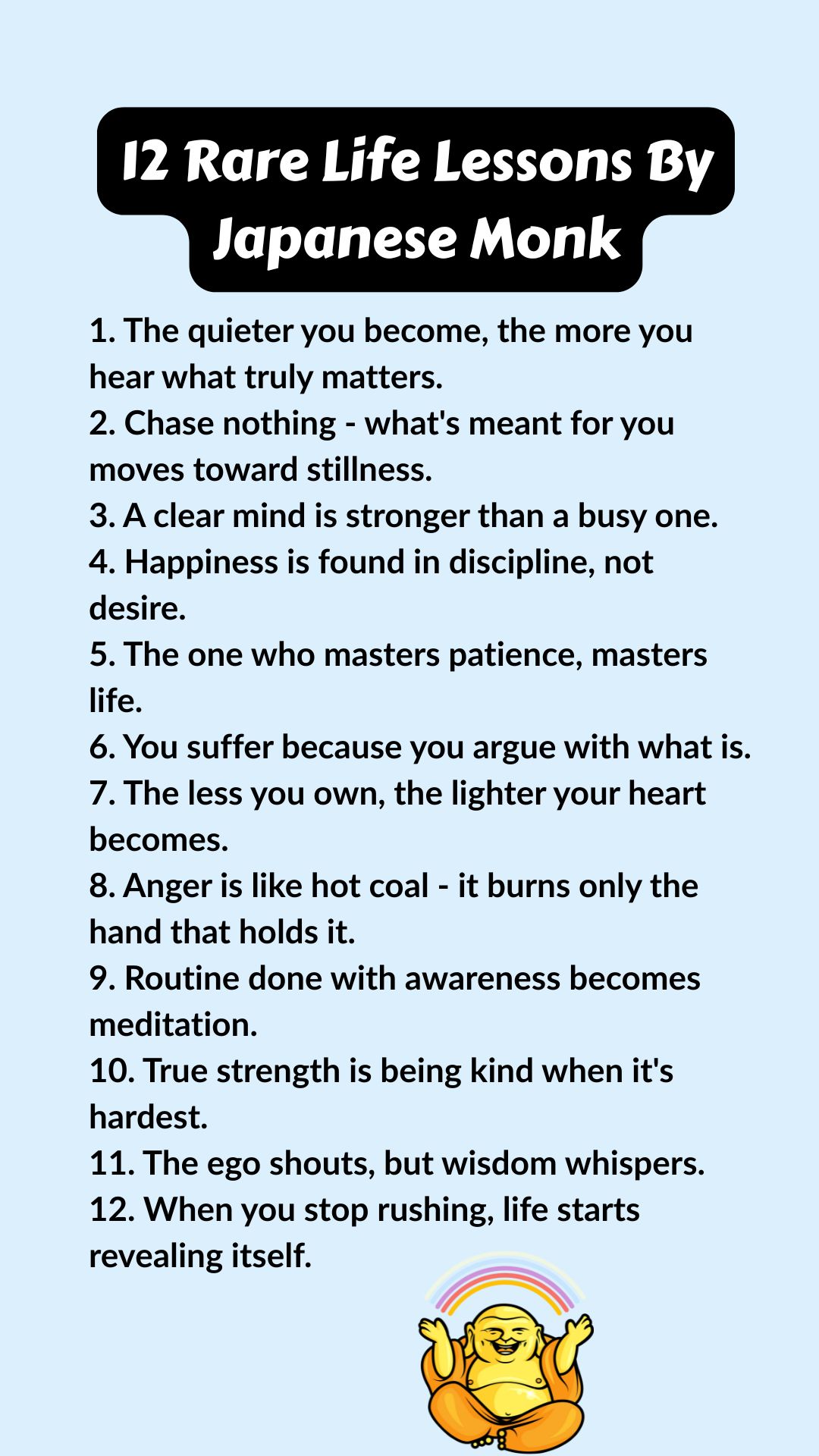 12 Rare Life Lessons By Japanese Monk | Beautiful Words | Facebook