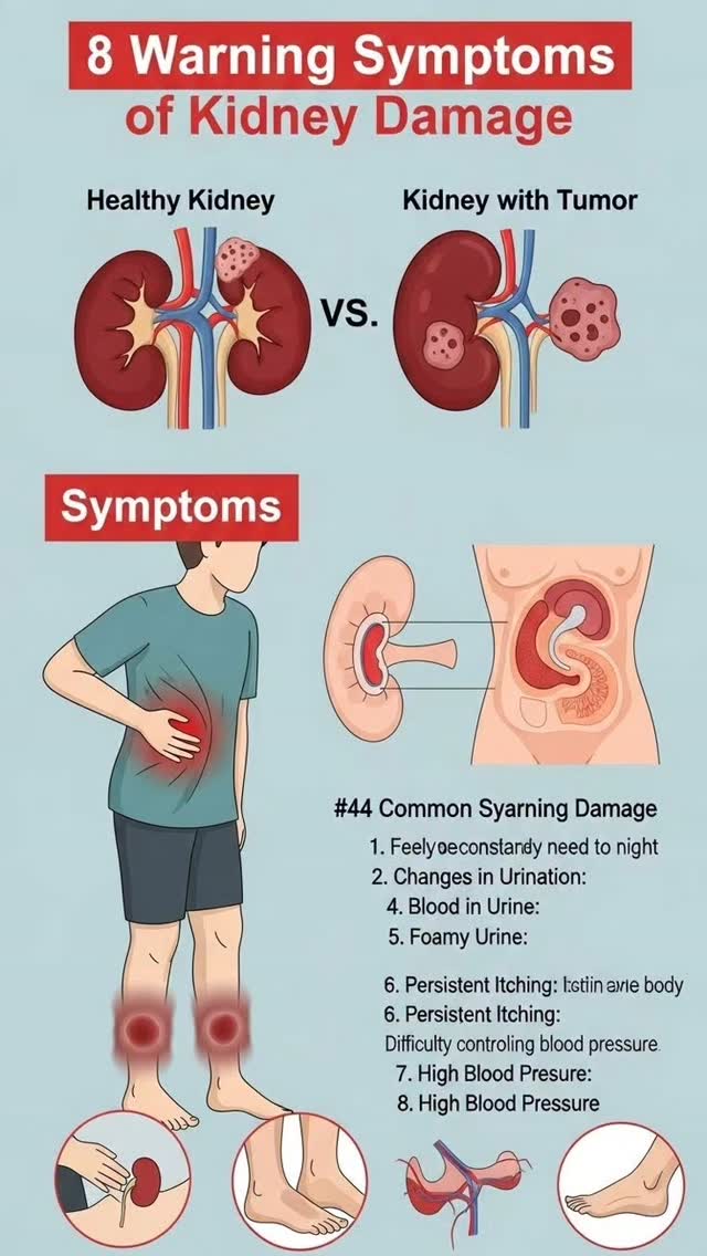 🚨 Signs of Kidney Damage – Don’t Ignore! 🚨 Your kidneys quietly work 24 ...
