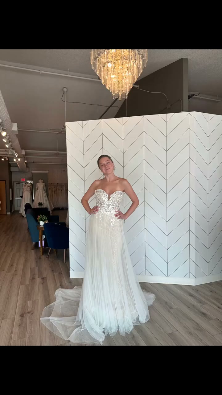 ✨ COUTURE FOR LESS? YES, PLEASE. ✨, This absolutely STUNNING Martina Liana couture gown is HIGHLY MARKED DOWN and available OFF THE RACK at Weddings by Design! 🤍, The lace. The fit. That incredible 