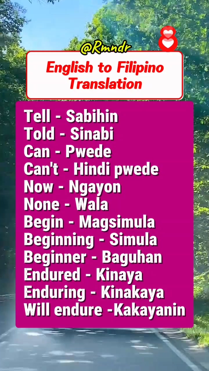 English to Filipino Translation 📝🌟 #fblifestyle #englishlearning # ...