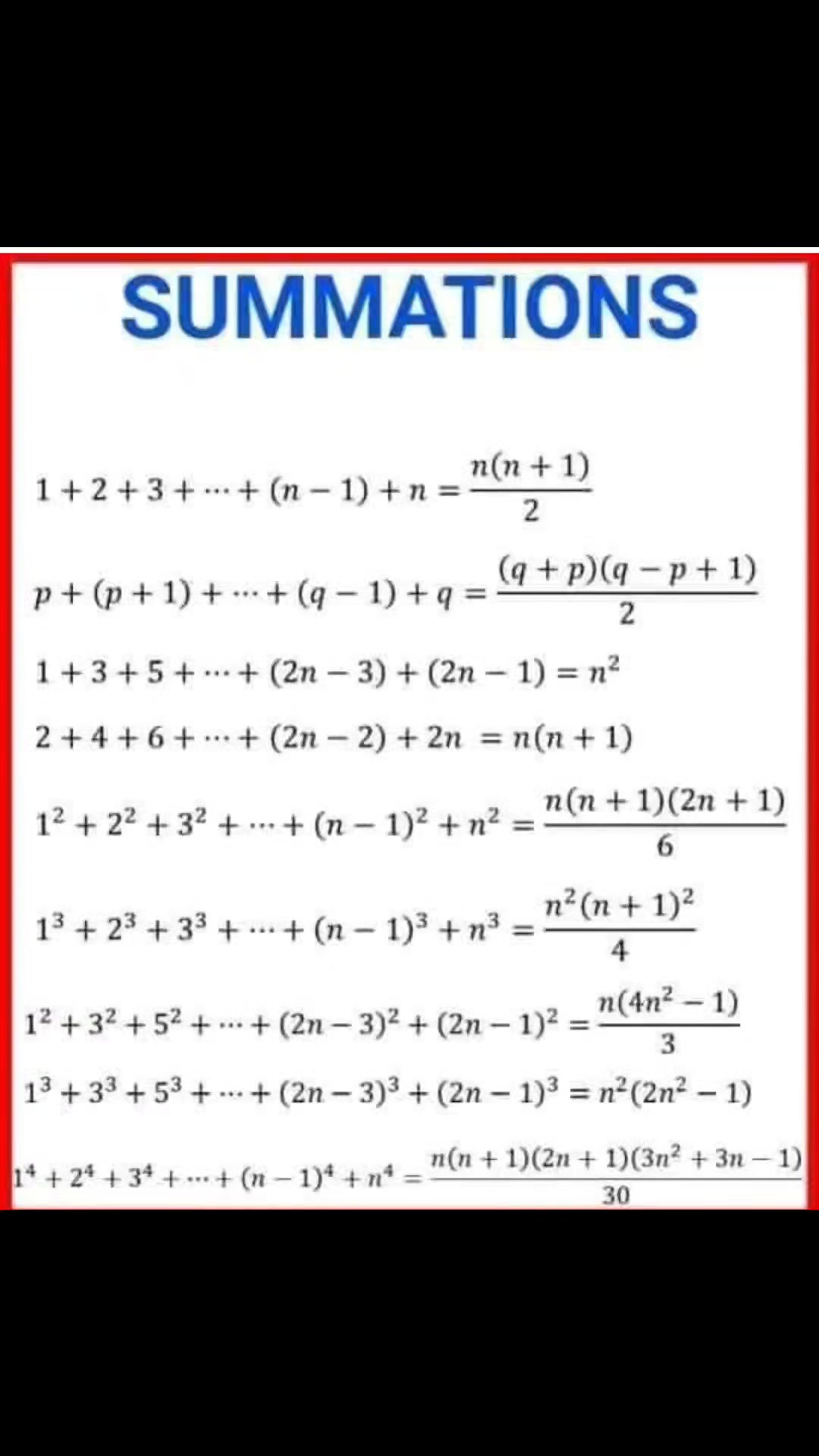 Explaining different summation formulas with examples 👇 #mathseasy # ...