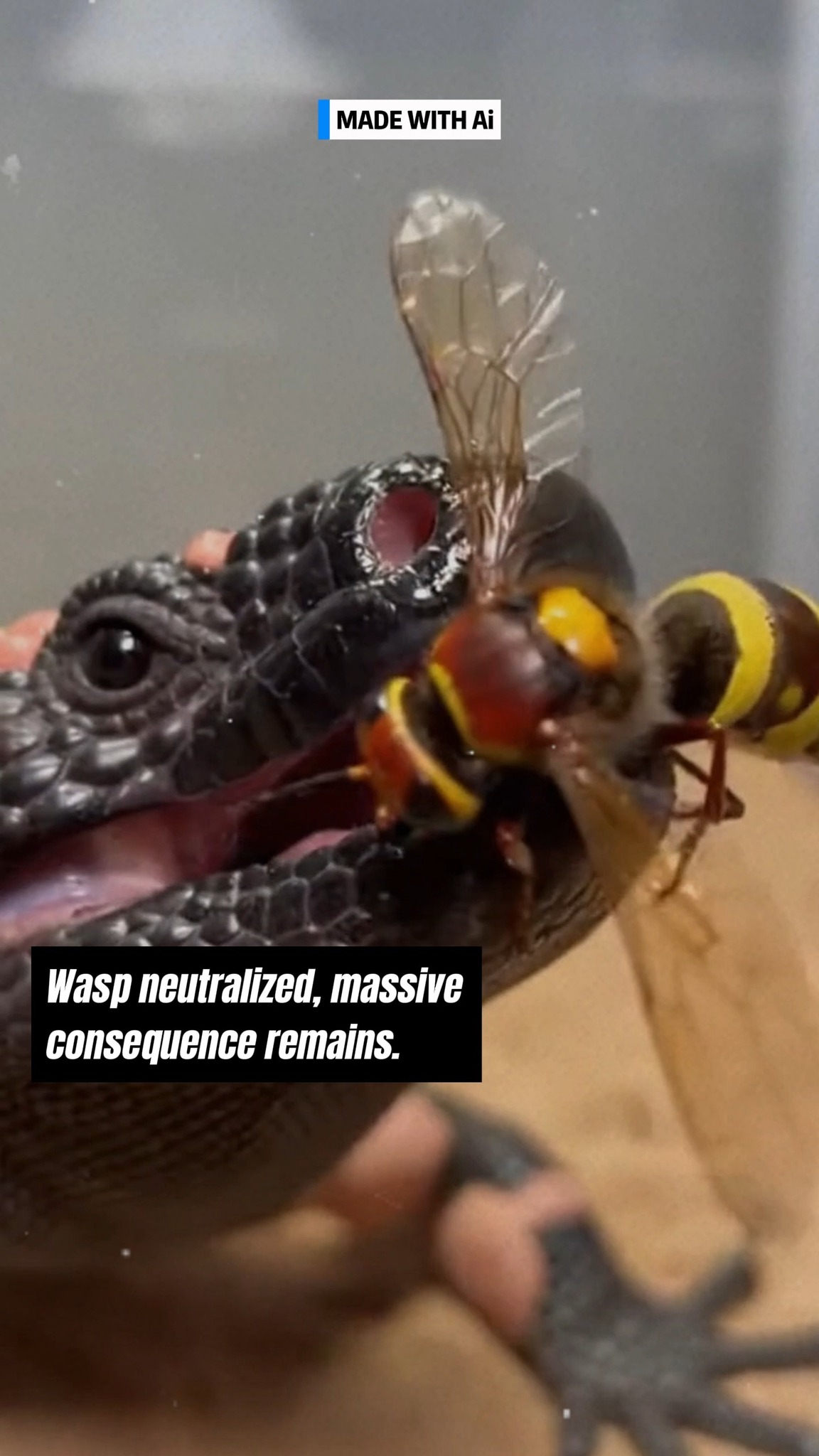 The Gila Monster secured the conclusion against the Cicada Killer Wasp ...