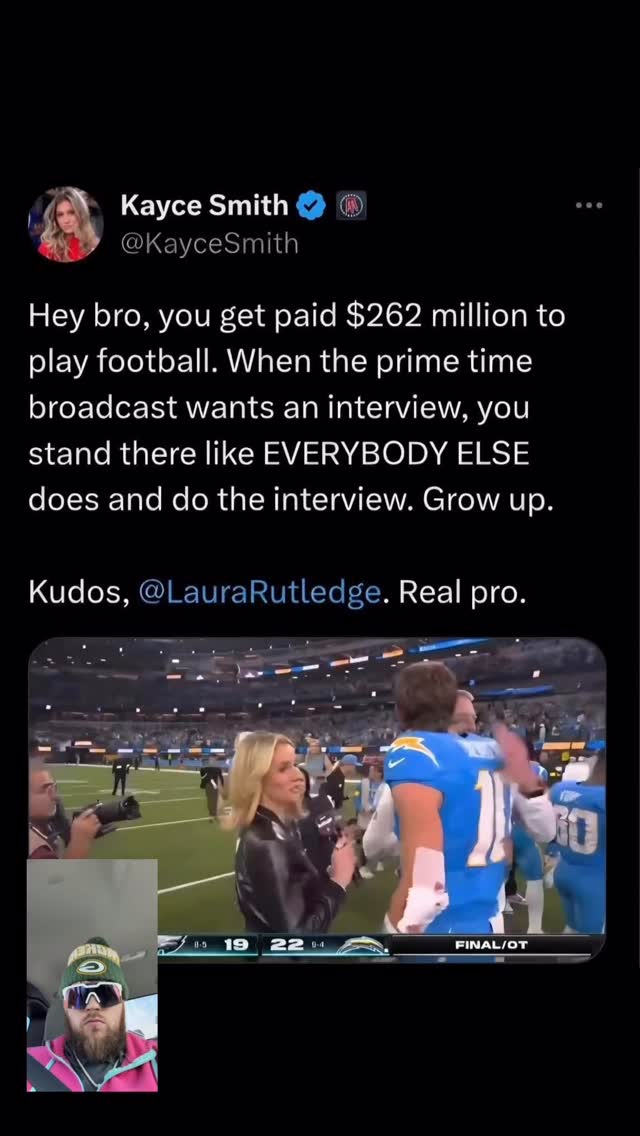 Let the man celebrate @kayce_smith @justinherbert @lauramrutledge #nfl ...