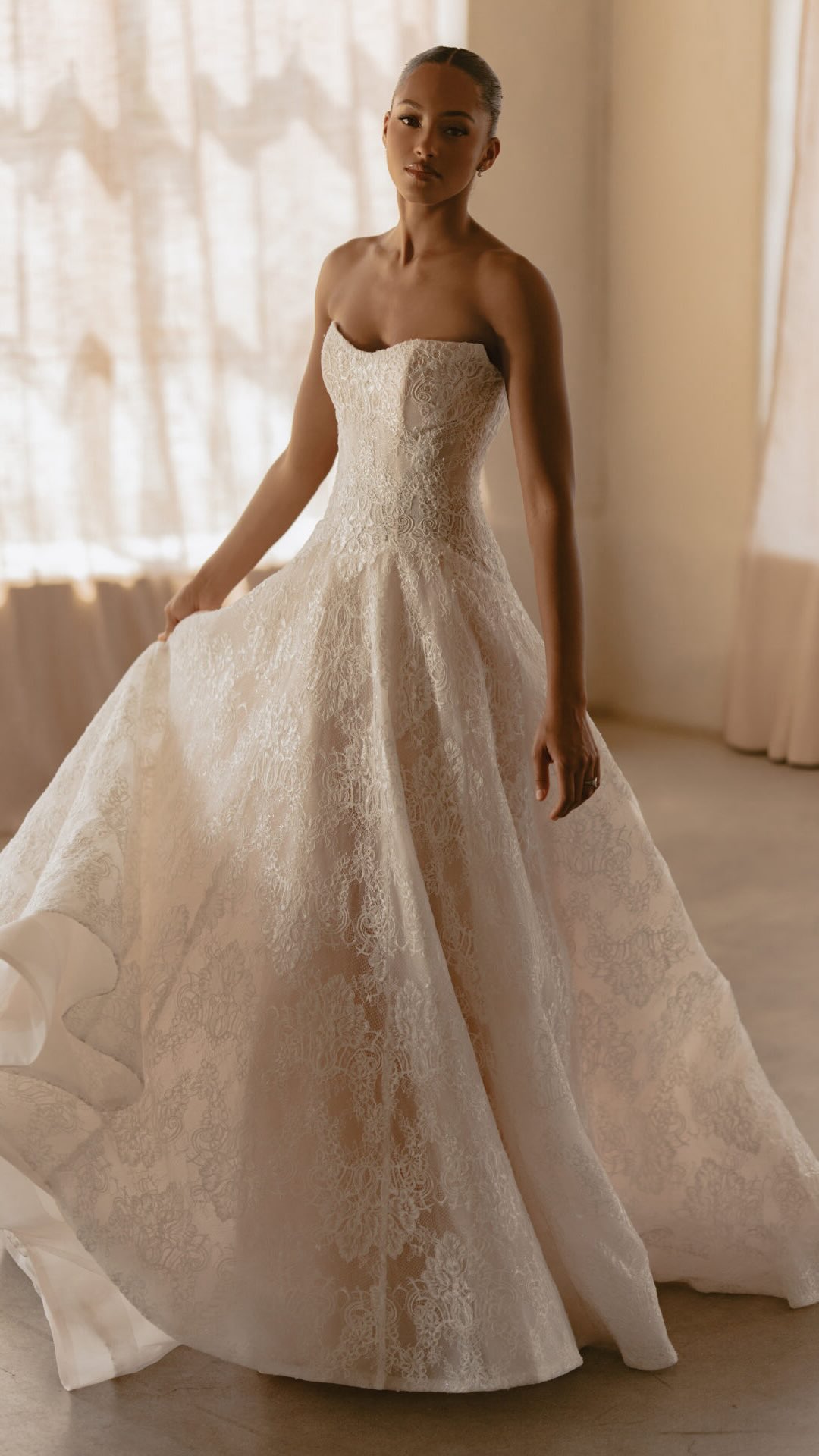 vintage drop waist wedding dress STYLE 054 // STRAPLESS SILK MIKADO  THE OWN STUDIO white color* *The dress color might be a little different from whats shown in the photos because of the way colors look on different devices. The drop waist of dreams