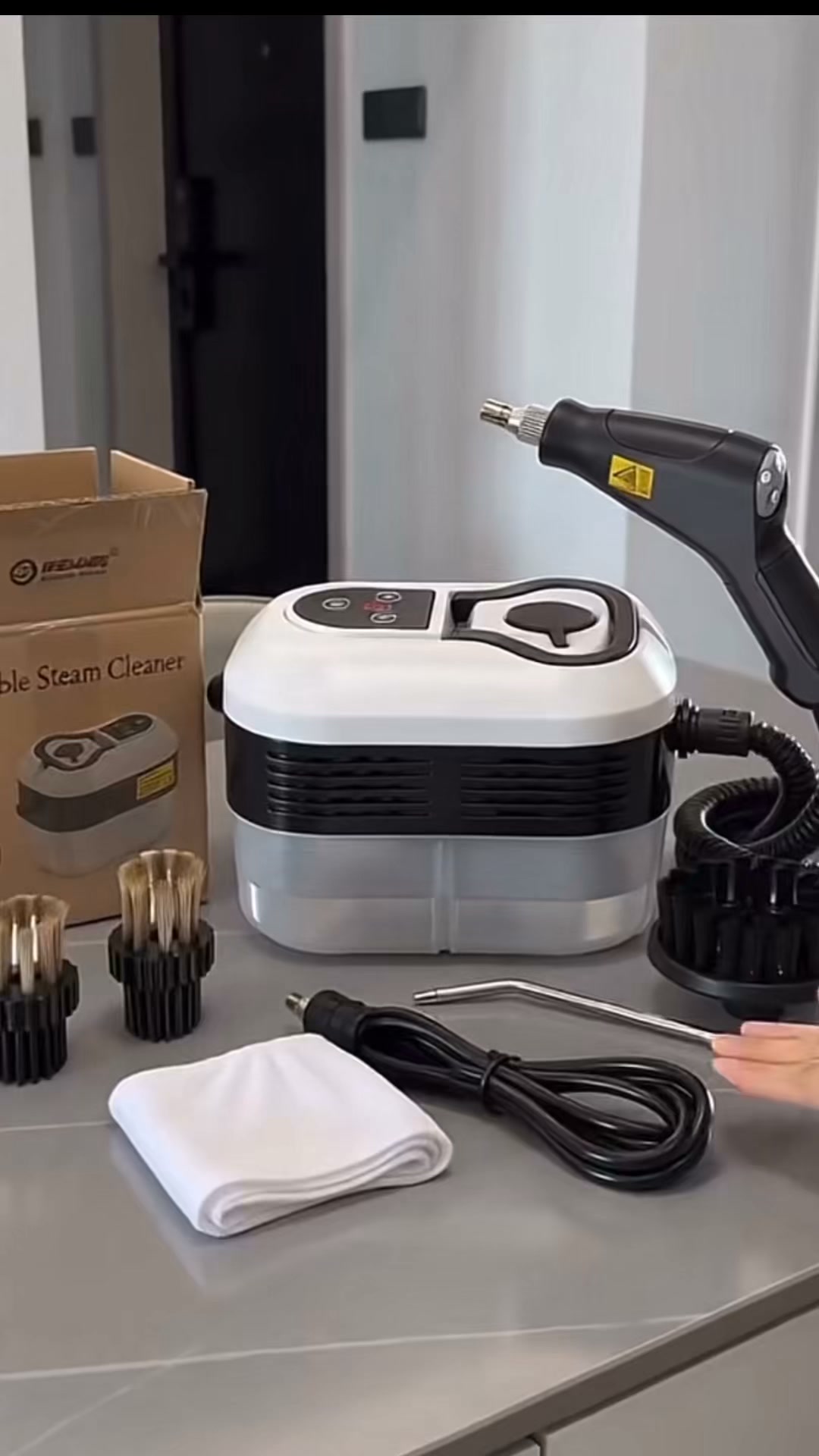 Handheld Steam Cleaner with Double Safety Lock is equipped with