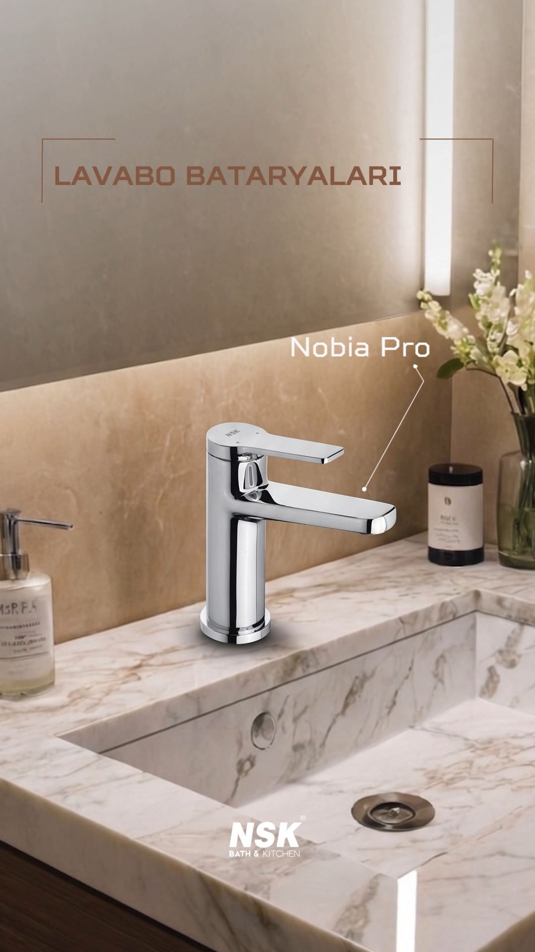 Intense Black ve Krom renk seçenekleriyle Noxia Kuğu Lavabo