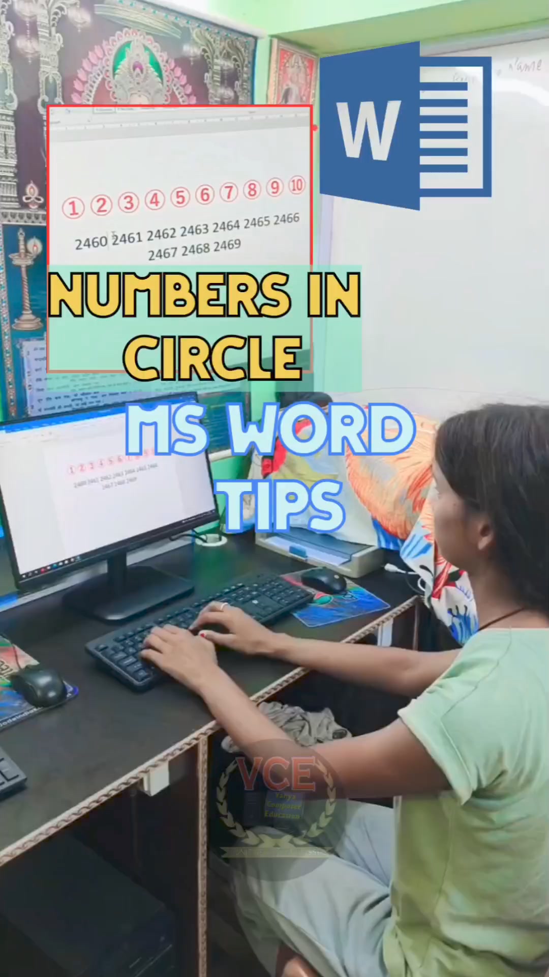 Write numbers in circle in ms word #msword #mswordtricks