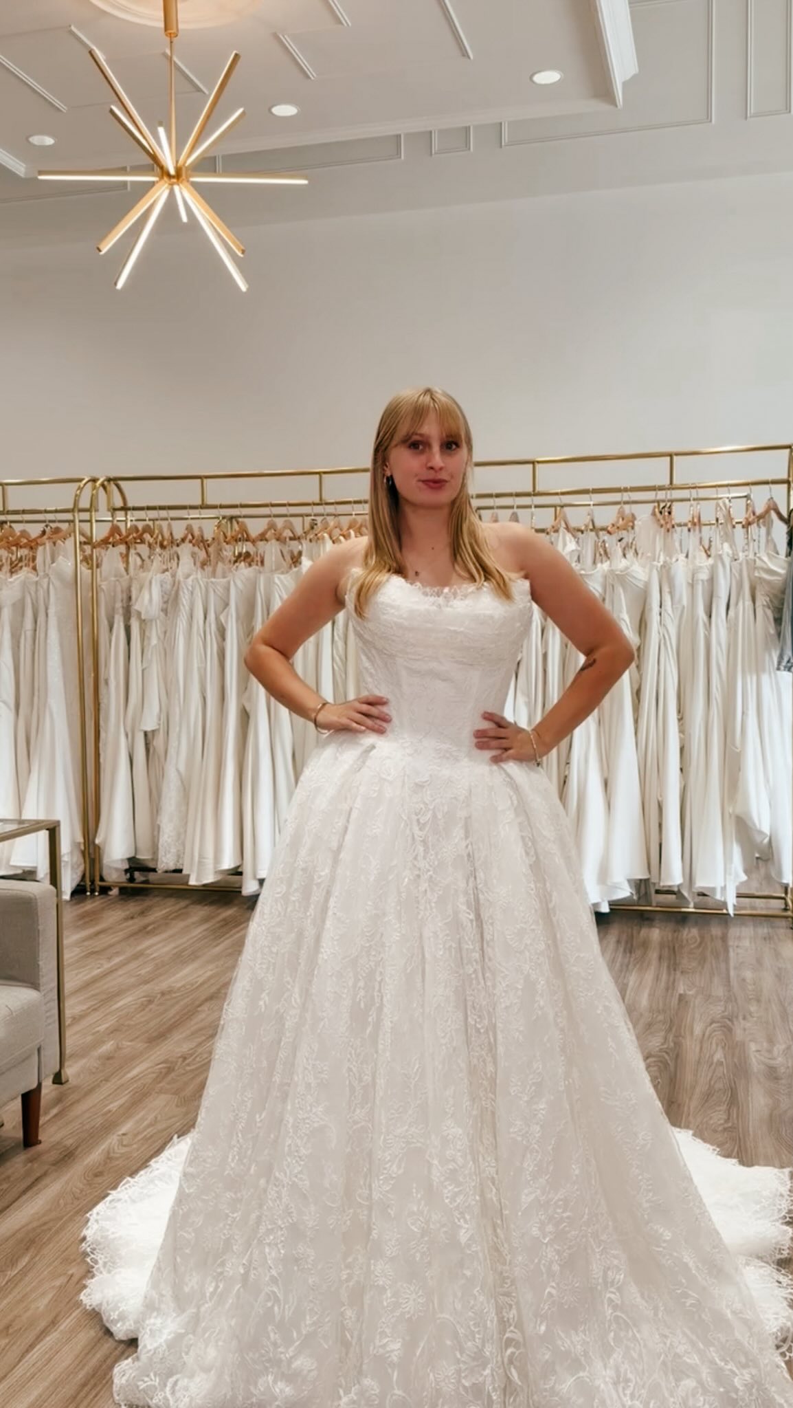 The prettiest lace ballgown you’ll ever see 🕊️, She’s called Tia, and she us everything you’ve dreamed of and more. , Fall in love with every little detail, from the waterfall waist, to an elegant 