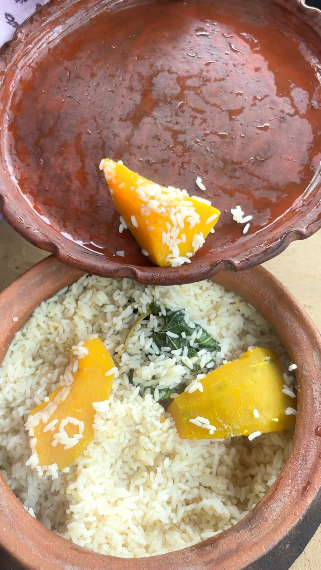 Bengali Village Style Boiled Rice with Pumpkin and Pat Pata | Simple ...